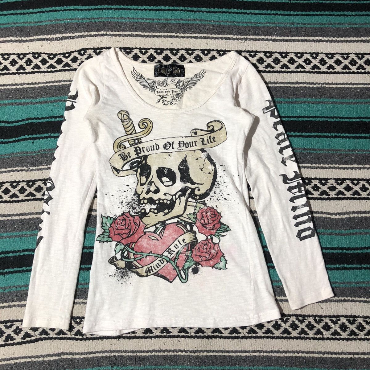 If Six Was Nine Galyge Skull Distressed Longsleeve Size M / US 6-8 / IT 42-44 - 1 Thumbnail