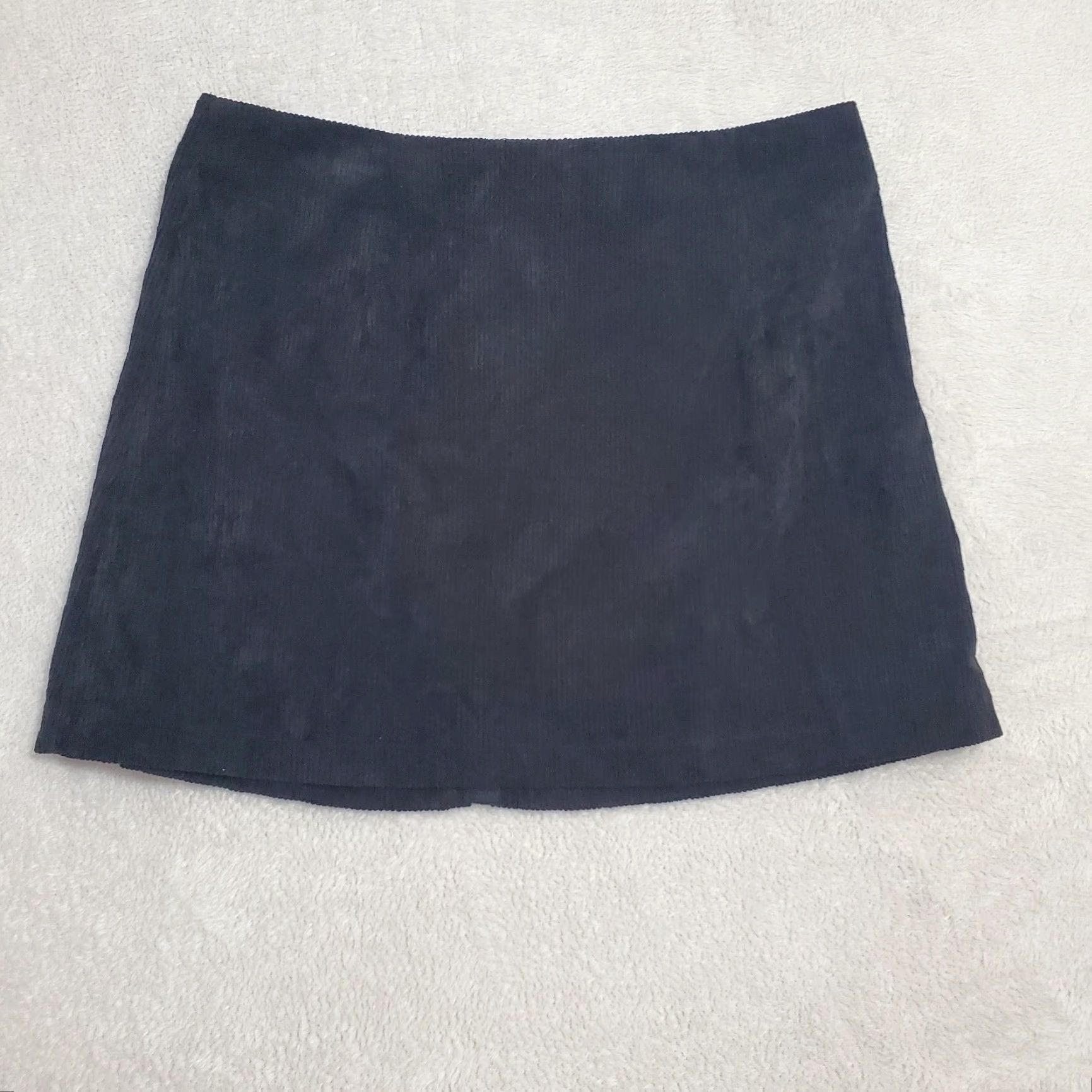 Cider Cider Mini Skirt Women L Black Corduroy Front Zip Grunge Punk Size 36" / US 14 / IT 50 - 2 Thumbnail