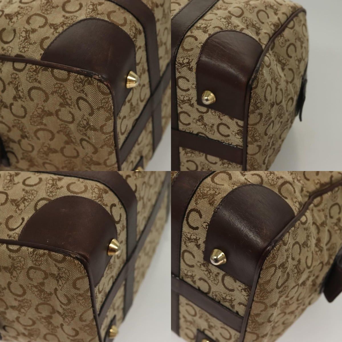 Celine CELINE C Sulky Boston Bag Canvas Brown Gold Size ONE SIZE - 10 Thumbnail