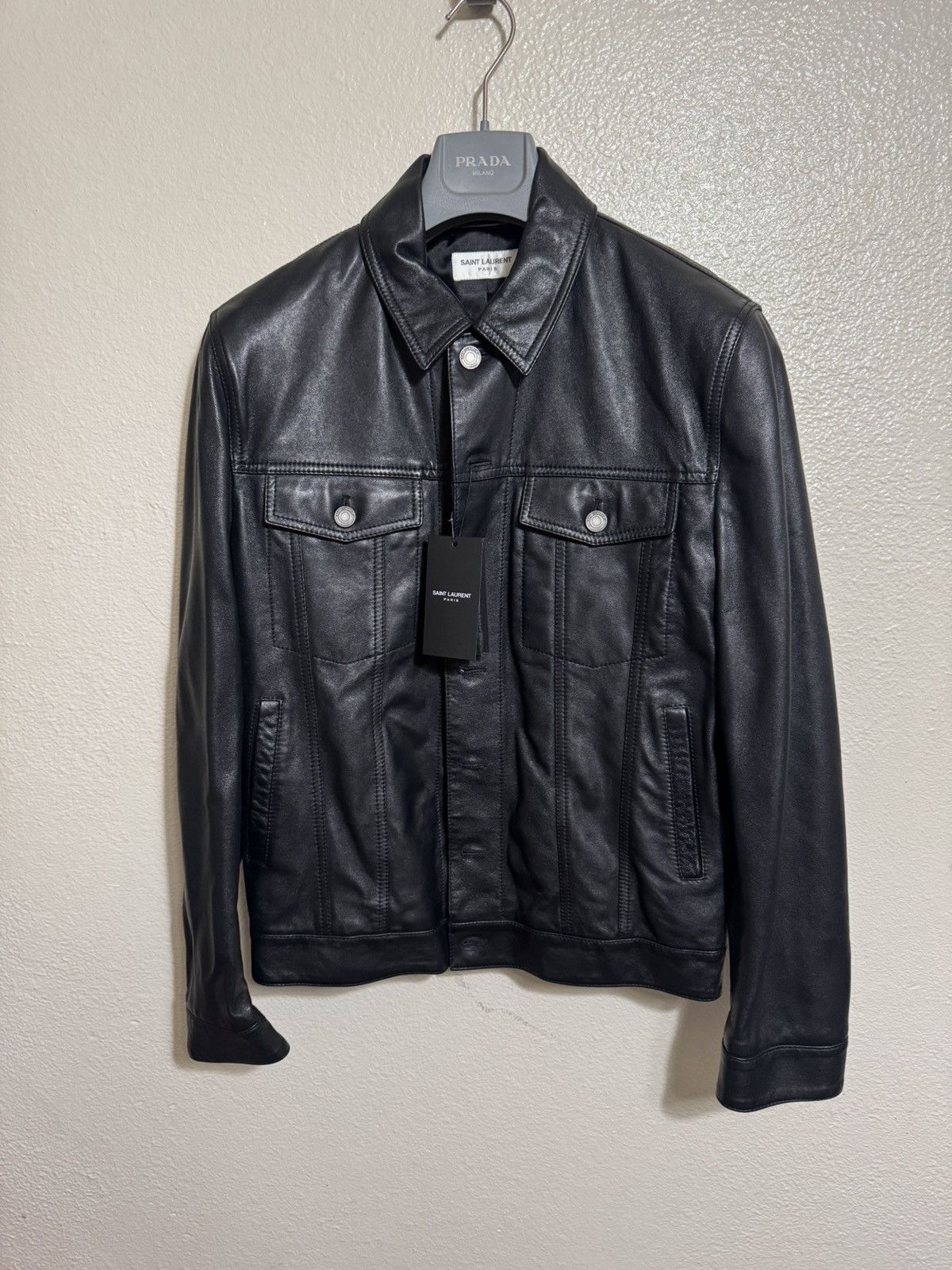 Saint Laurent Paris Saint Laurent Leather Trucker Jacket Size US M / EU 48-50 / 2 - 1 Thumbnail