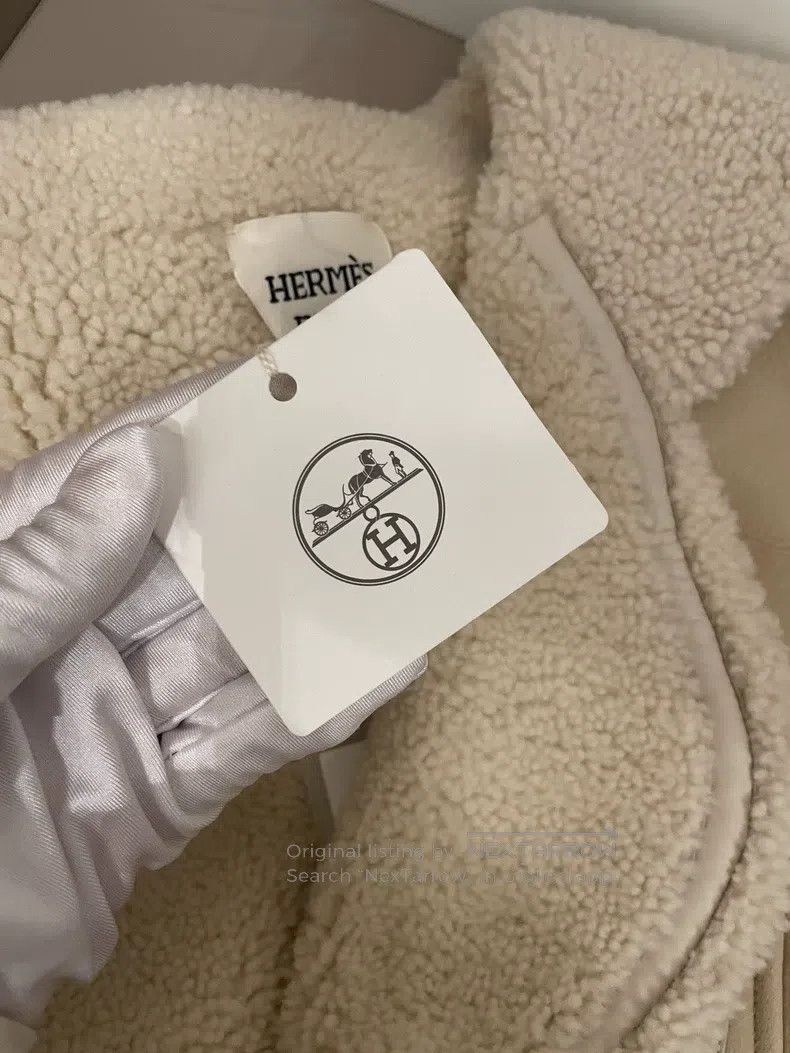 Hermes Hermes Beige lamb fur coat Size XXS / US 00 / IT 34 - 6 Thumbnail