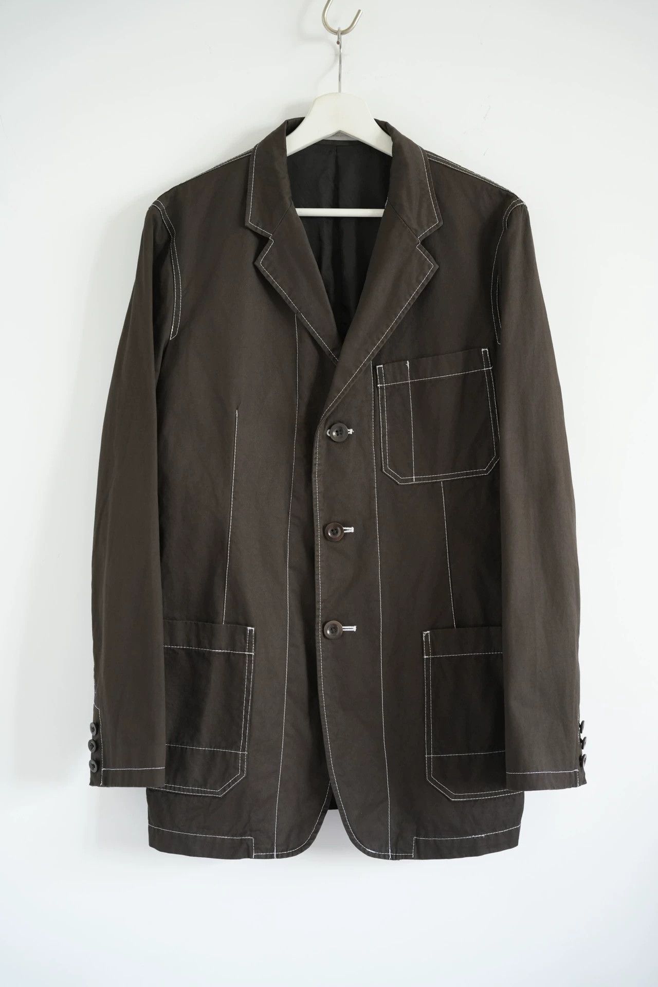 Yohji Yamamoto Yohji Yamamoto 09AW Contrast Stitch Cotton Blazer Size US M / EU 48-50 / 2 - 1 Thumbnail