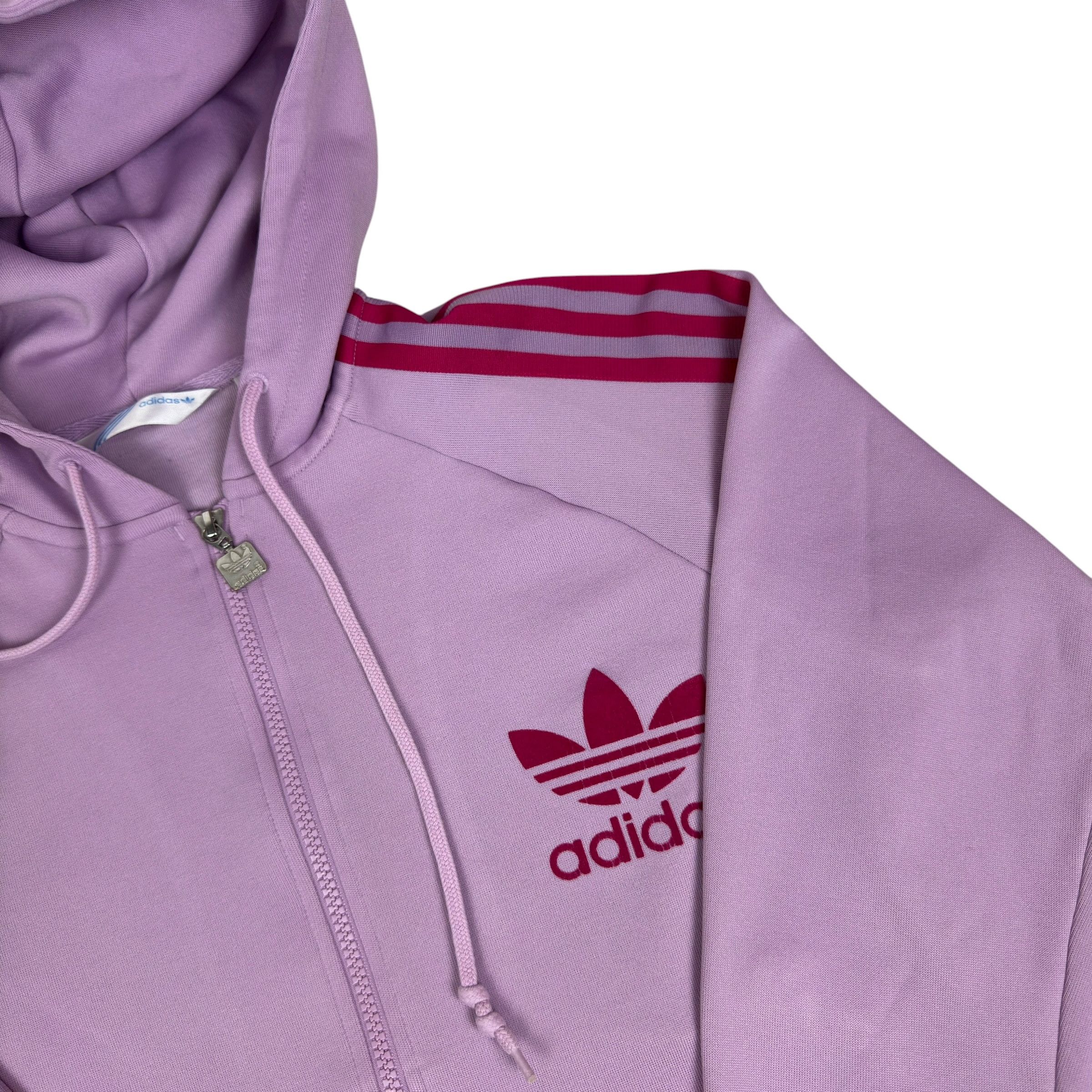 Adidas Adidas Womens Pink 3-Stripes Trefoil Logo Full Zip Hoodie Size S / US 4 / IT 40 - 6 Thumbnail