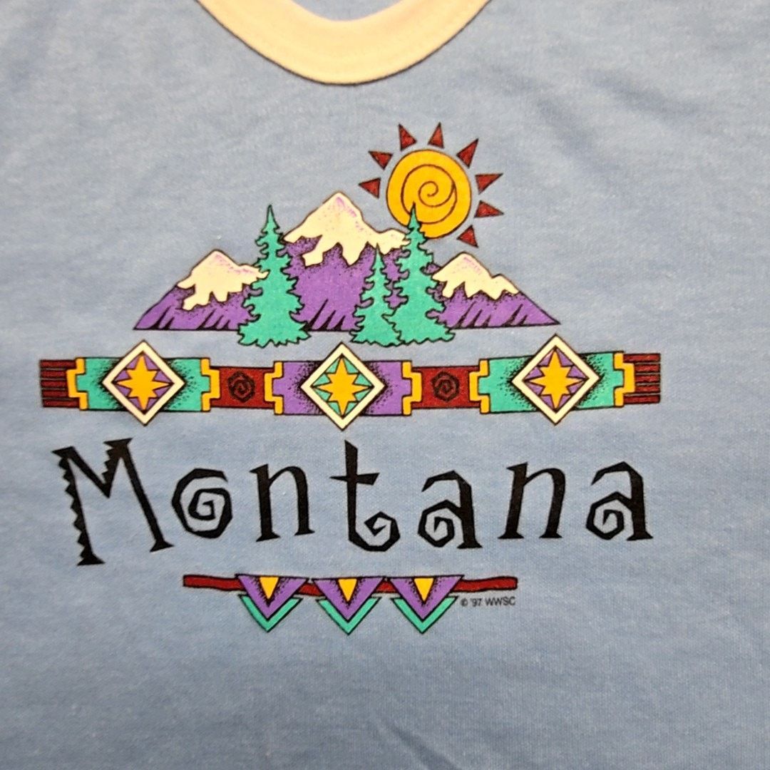 Vintage Vintage Montana Graphic Tee Le Riche Blue White M Shirt Size M / US 6-8 / IT 42-44 - 2 Thumbnail