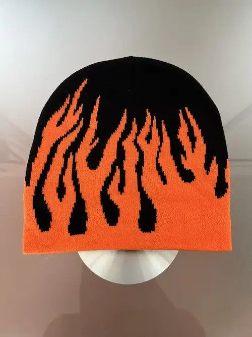 image of Vintage Orange Flame Beanie, Men's