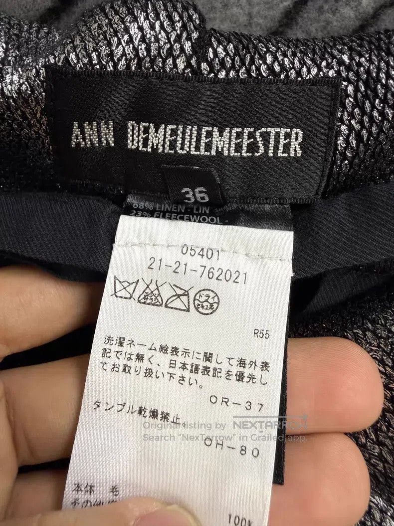 Ann Demeulemeester Ann Demeulemeester Silver Crow Feathers Flap Wool Belted T Size US 36 / EU 52 - 4 Thumbnail
