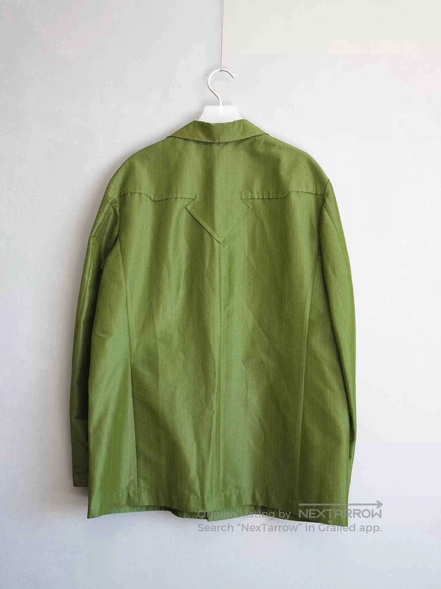 Yohji Yamamoto olive green silk blend jacket. Size M / US 6-8 / IT 42-44 - 4 Thumbnail