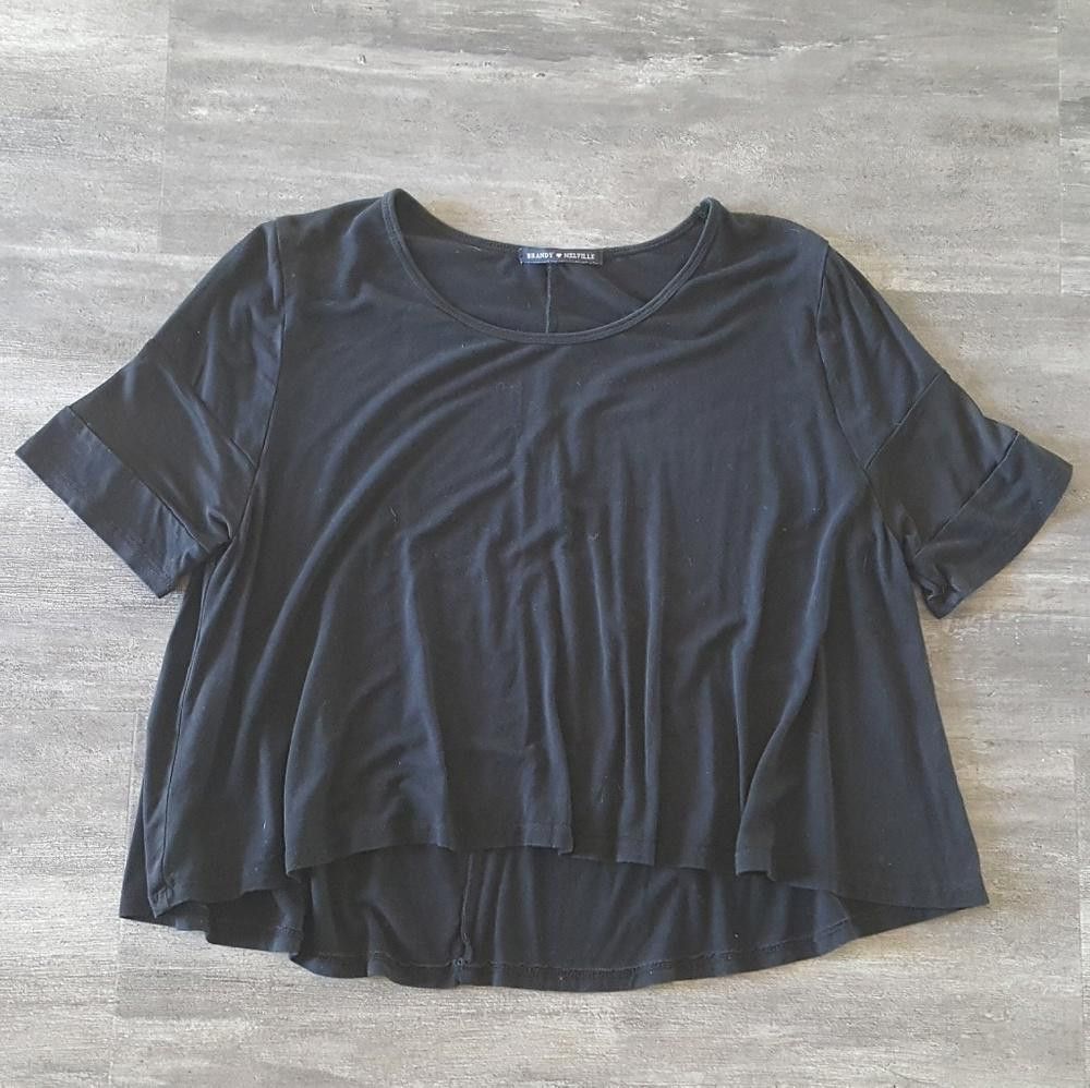 Designer Black Flowy Melville Banded Short Sleeve Size ONE SIZE - 1 Thumbnail