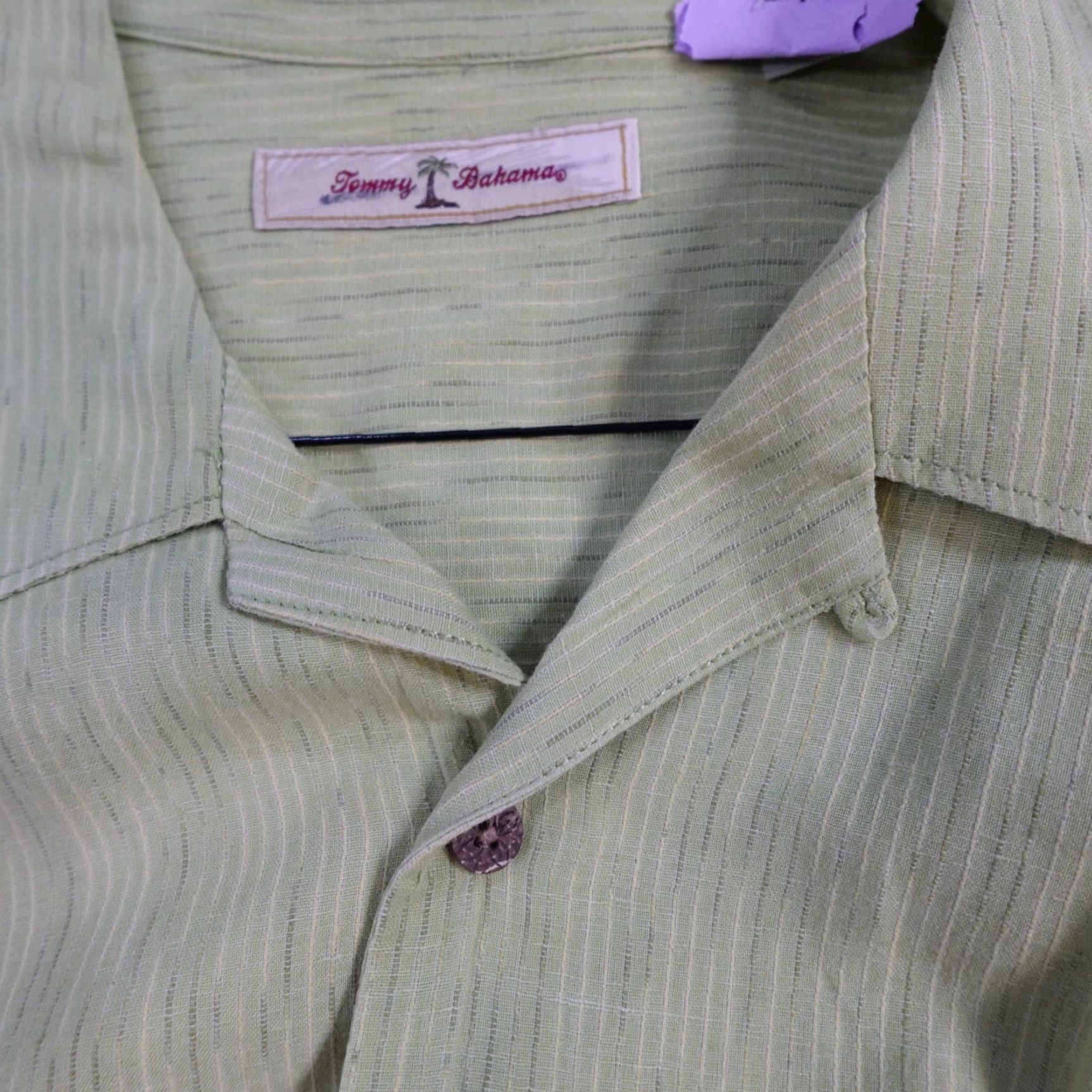 Tommy Bahama Tommy Bahama Mens Shirt XL Green Floral Short Sleeve Linen Blend Size US XL / EU 56 / 4 - 5 Thumbnail