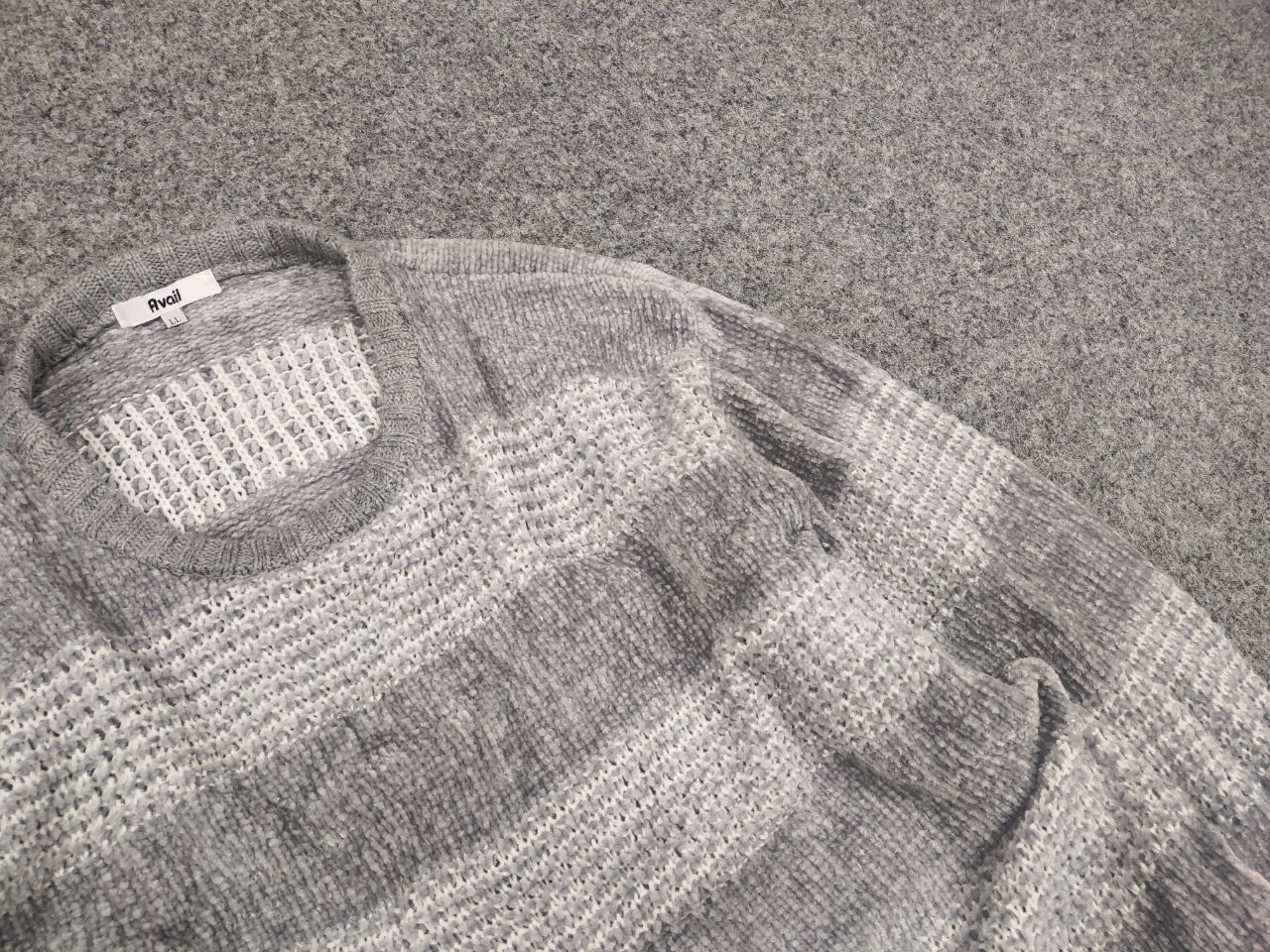 Japanese Brand Avail Japanese Design Vintage Gray Knit velours Sweater Size US L / EU 52-54 / 3 - 7 Thumbnail
