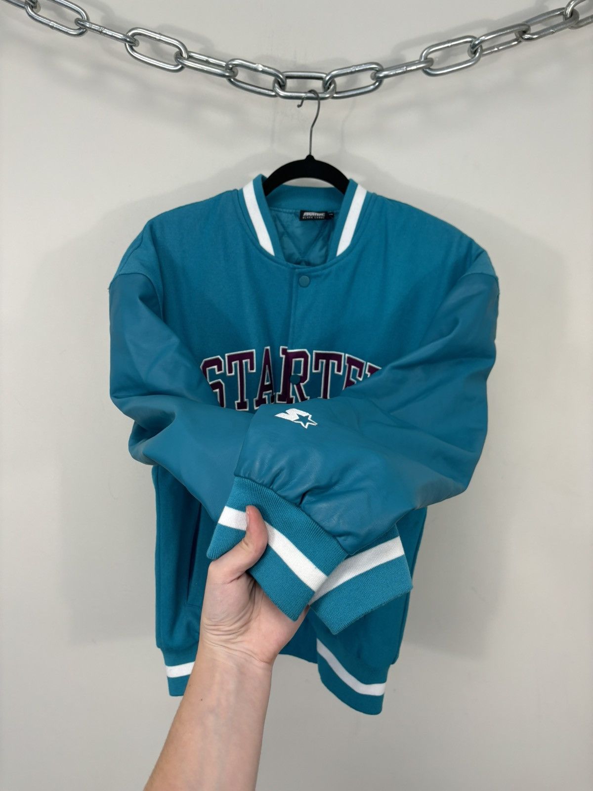 Starter Starter Black Label Men’s Blue Wool Varsity Bomber Jacket Size US S / EU 44-46 / 1 - 10 Thumbnail