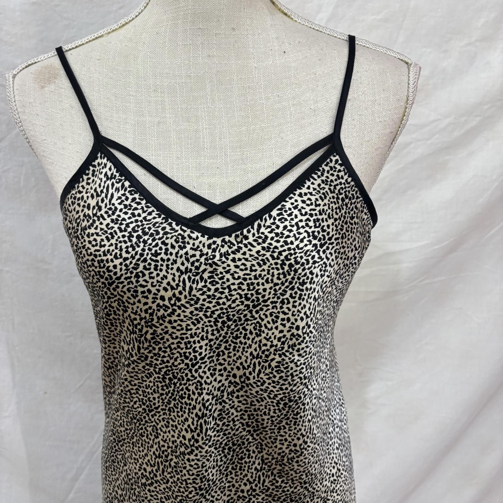 Other Vtg 90s satin leopard print lingerie gown sz small Size ONE SIZE - 2 Thumbnail