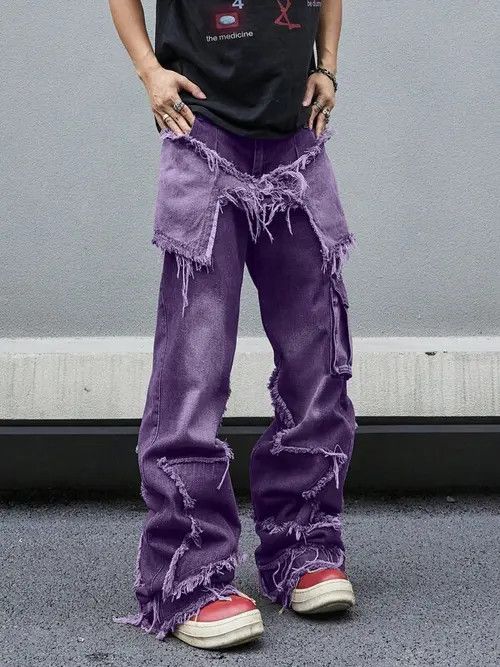 Japanese Brand Distressed Ripped Patchwork Jeans Size US 32 / EU 48 - 2 Thumbnail