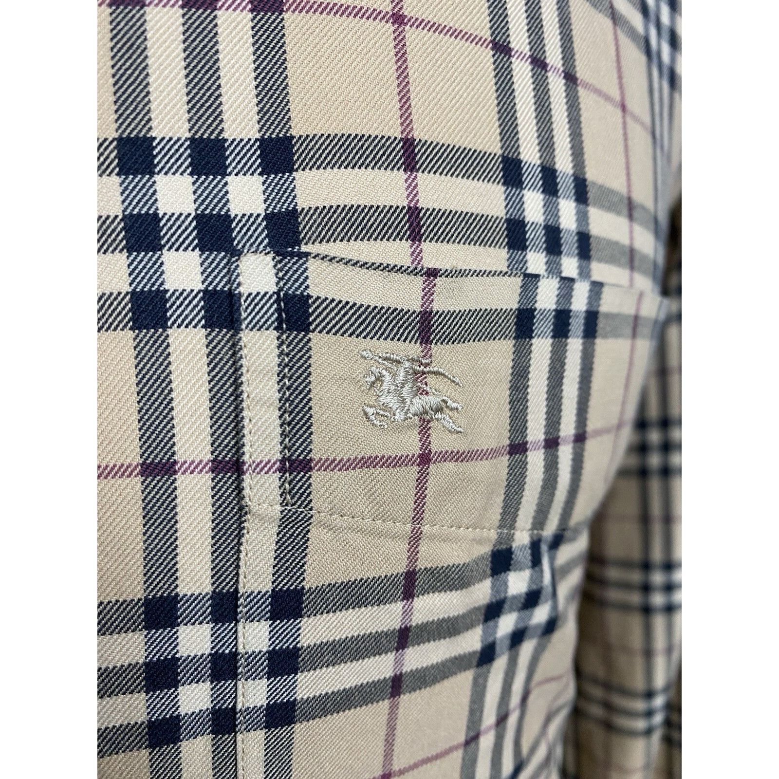 Burberry Burberry Nova Check VTG Men's Beige Checked Longsleeve Shirt Size US M / EU 48-50 / 2 - 8 Thumbnail