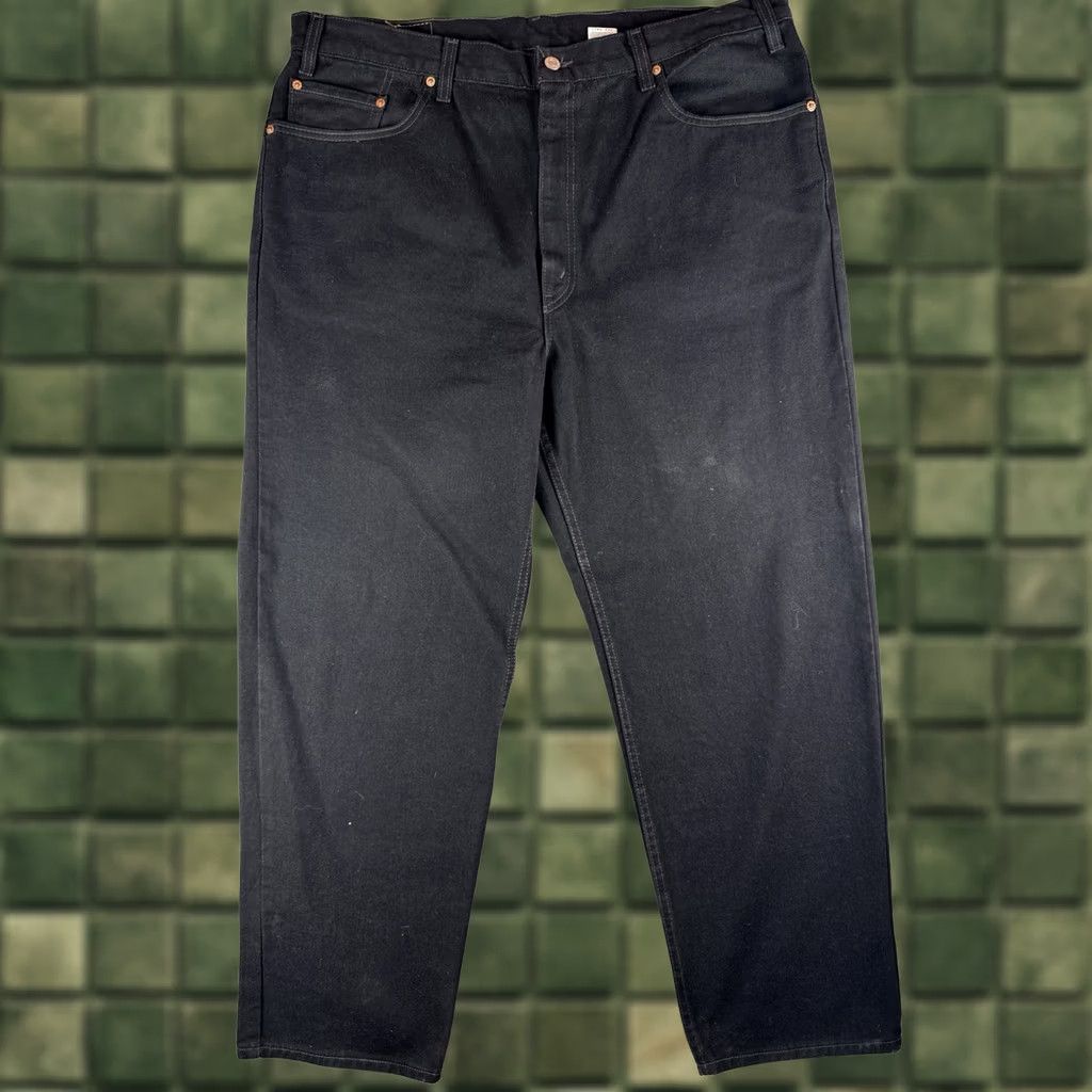 Levi's VINTAGE Levi’s 550 Black Denim Jeans Relaxed Fit 42x30 USA Made 90s Grunge Mens Size US 42 / EU 58 - 1 Thumbnail