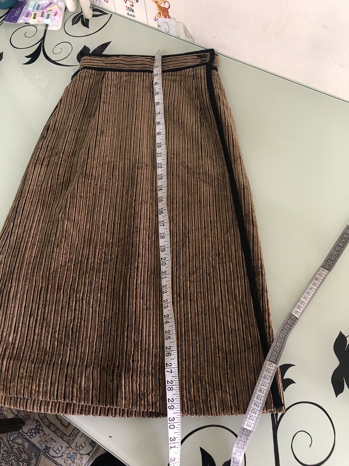 Yves Saint Laurent Rare❗️Vintage 90s Yves Saint Laurent Paris Corduroy Skirt Size 24" / US 00 / IT 34 - 19 Thumbnail