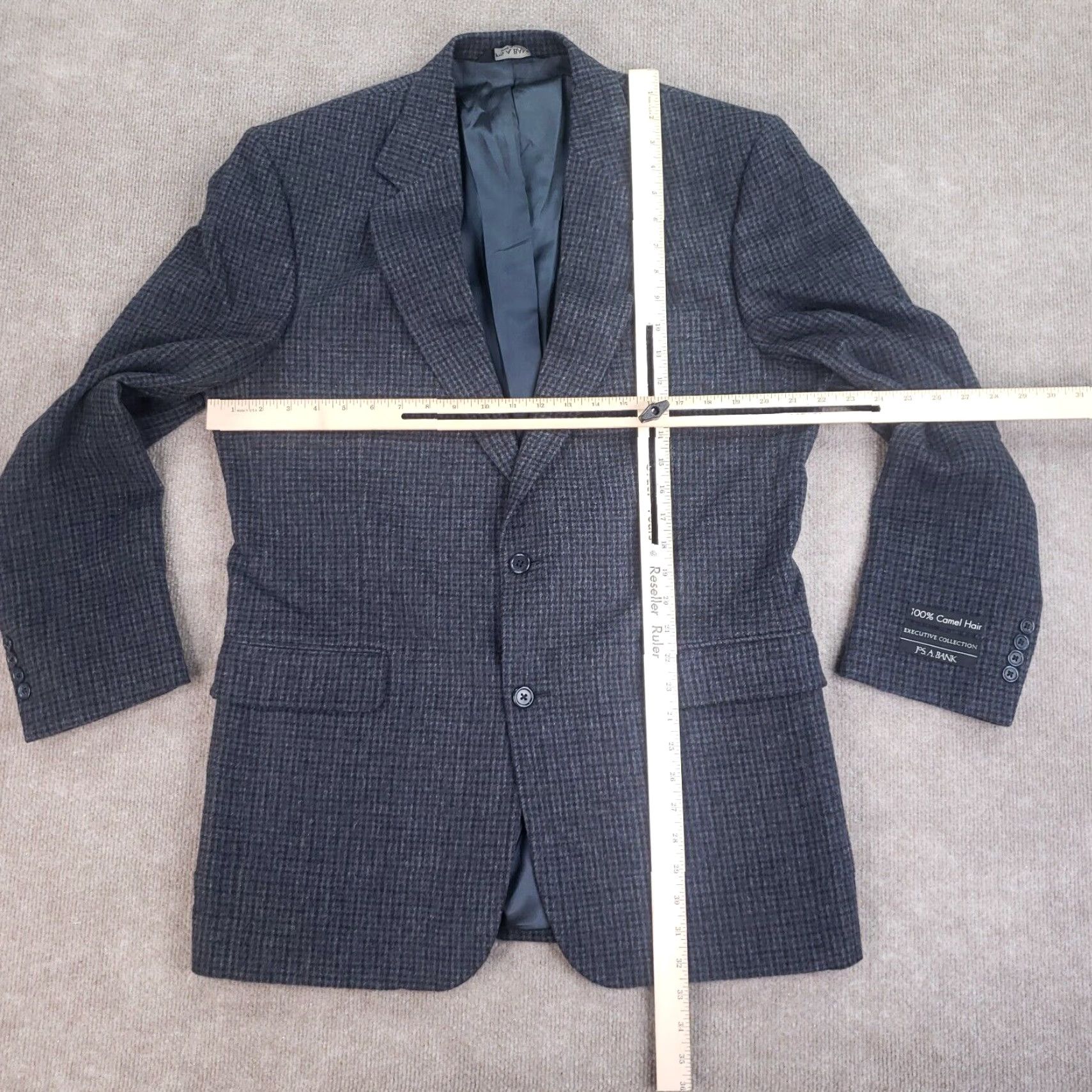 Jos. A. Bank Jos. A. Bank Gray Camel Hair Blazer Mens 42L Regular Fit Sportscoat Jacket Size 42R - 2 Thumbnail