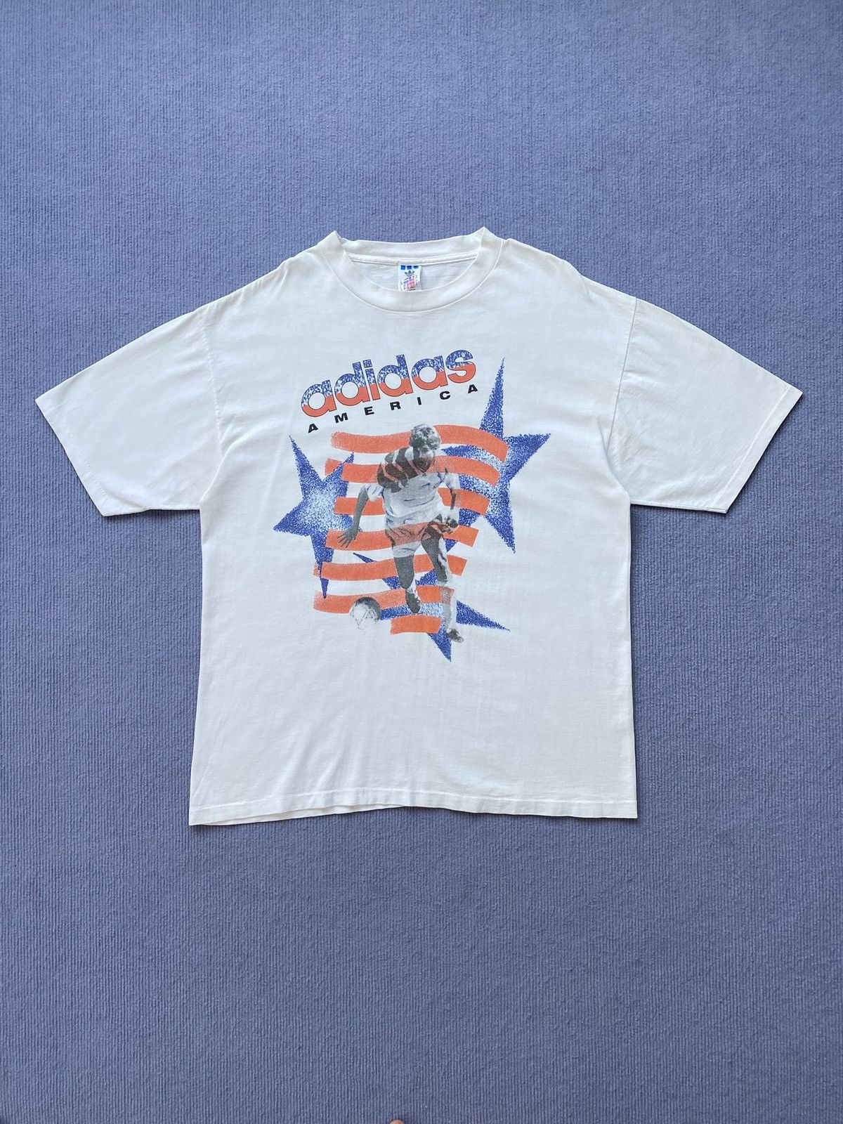 Adidas Vintage 90’s Adidas USA Football Tee🇺🇸✨ Size US L / EU 52-54 / 3 - 3 Thumbnail