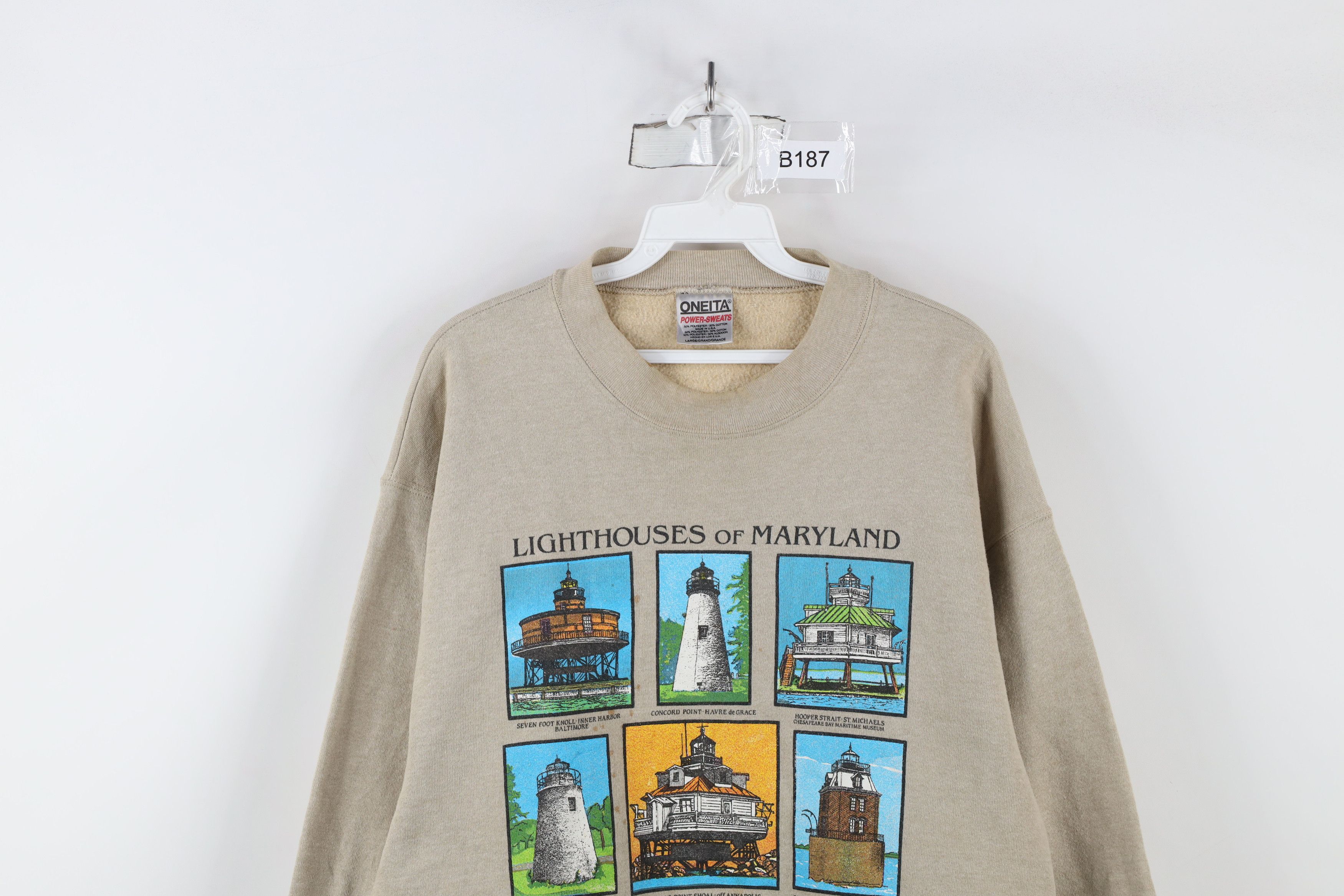 Vintage Vintage 90s Streetwear Lighthouse of Maine Sweatshirt USA Size US L / EU 52-54 / 3 - 2 Thumbnail