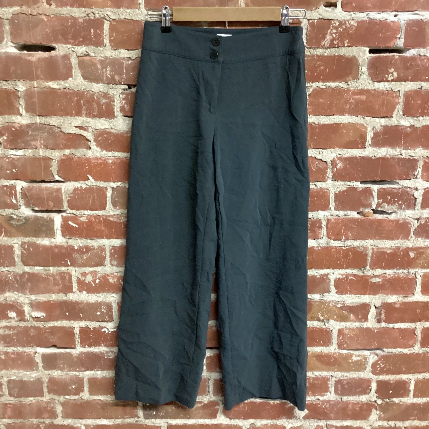 Armani Armani Collezioni Womens Pants 6 Gray Wool Blend Zip Flat Front 32" Inseam Work Vintage No Size 28" / US 6 / IT 42 - 2 Thumbnail