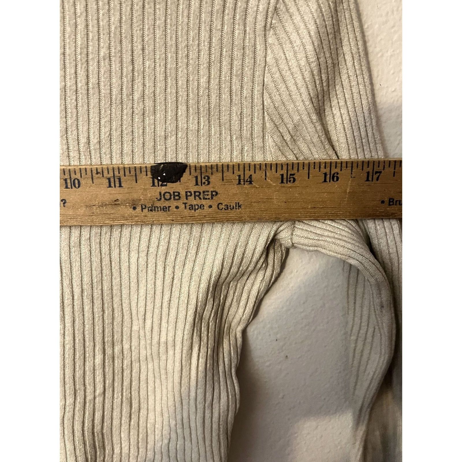 Vintage American Eagle Casual Fitted Ribbed Crop Top Long Sleeve Beige Small Women’s Size S / US 4 / IT 40 - 5 Thumbnail