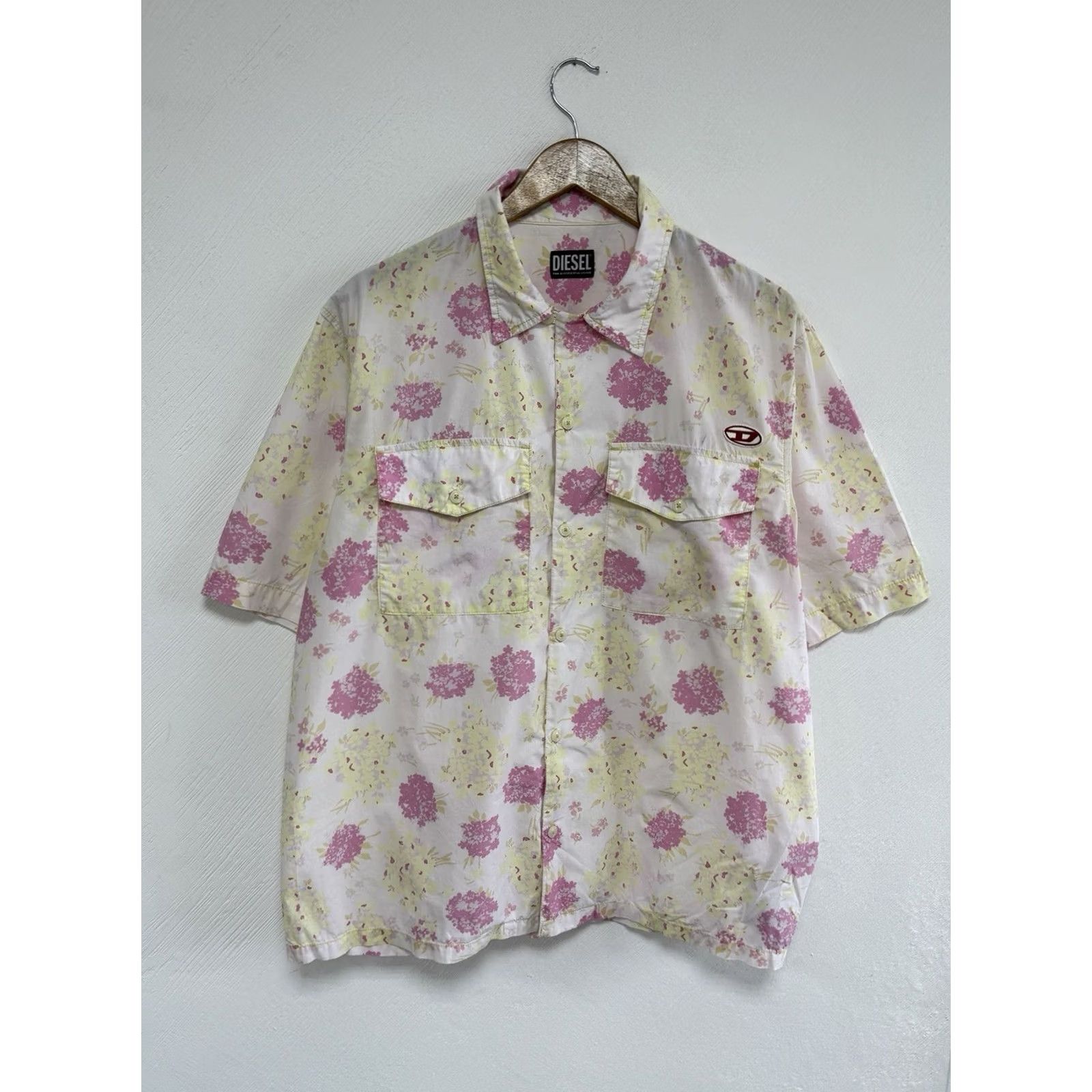 Diesel Diesel Shirt Men’s XL Short Sleeve Floral Hawaiian Button Up Summer Vibe Size US XL / EU 56 / 4 - 2 Thumbnail