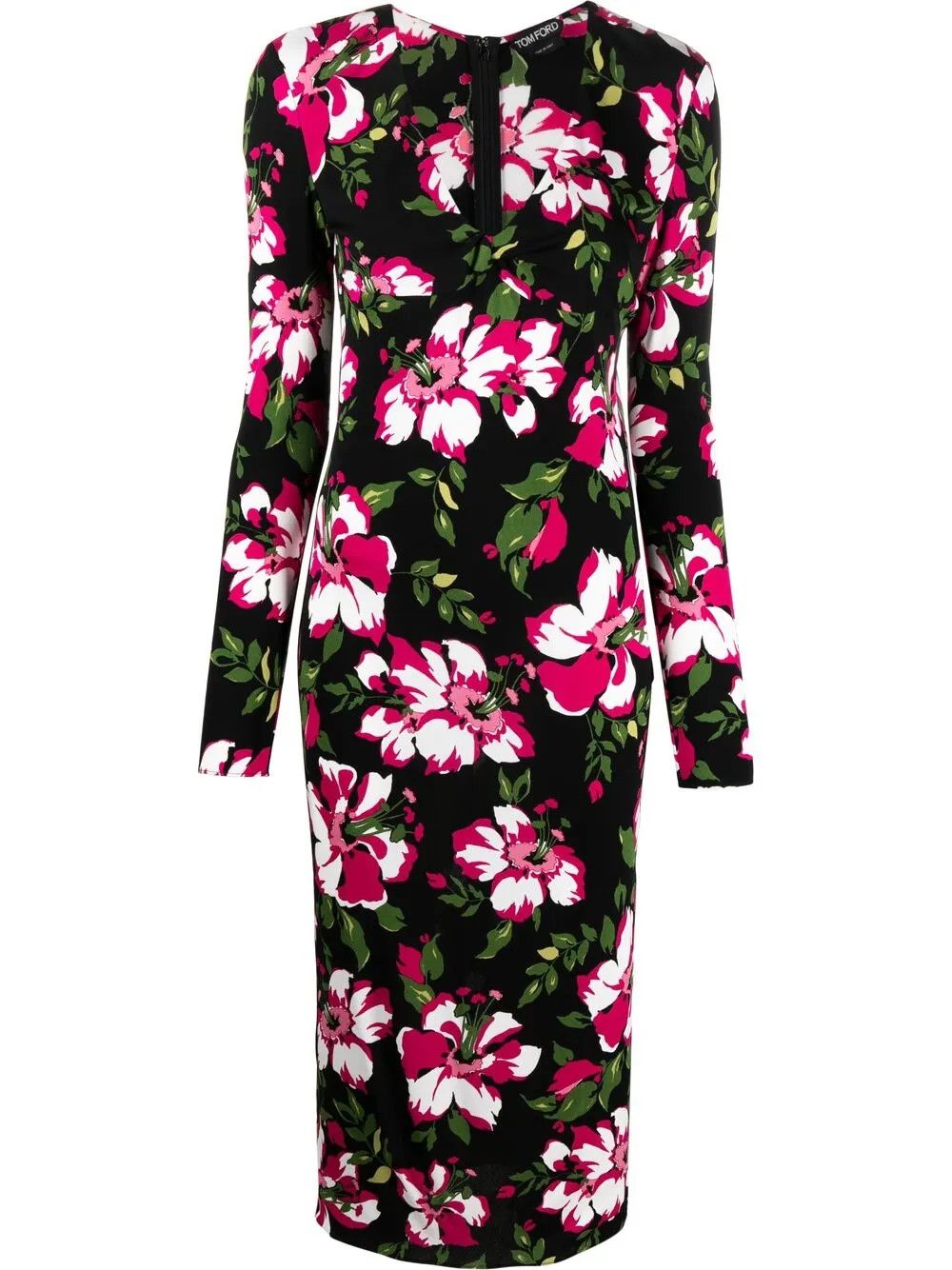 Tom Ford o1y0126 Midi Dress in Multicolor Size XS / US 0-2 / IT 36-38 - 1 Thumbnail