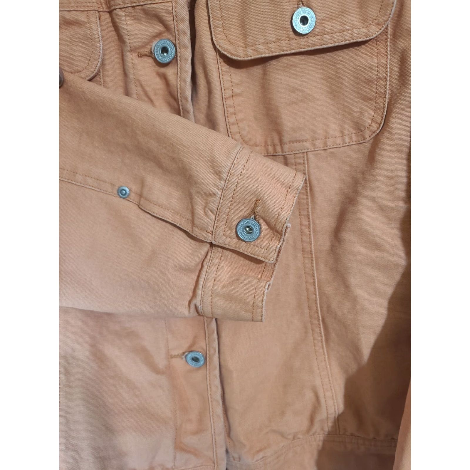Vintage DRI DUCK Jacket Women's XL Soft Canvas Orange Button Front Peach 4 Her Casual Mid-Length 100% Cotton Zipper Logo Size XL / US 12-14 / IT 48-50 - 7 Thumbnail