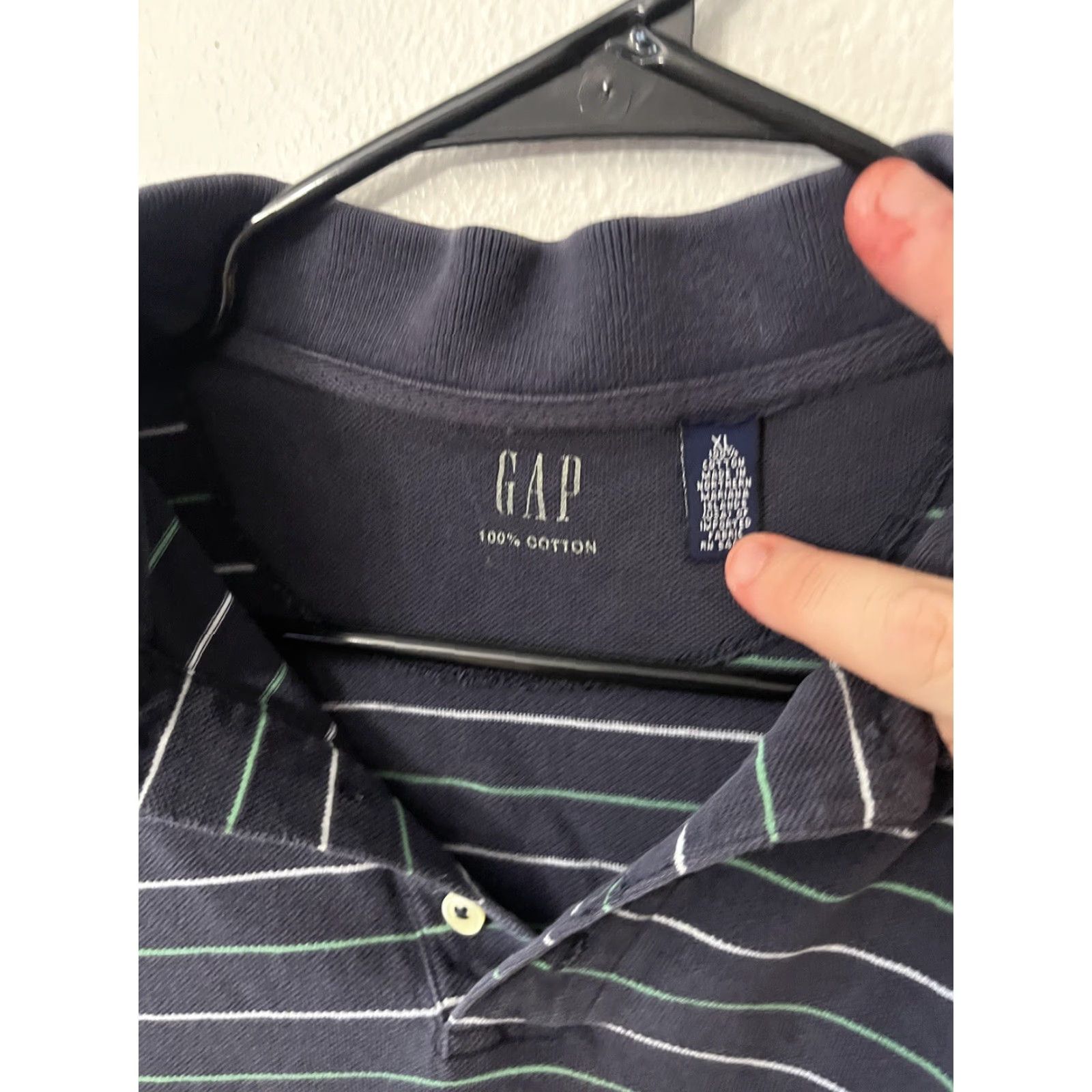 Gap VINTAGE GAP Polo Shirt Men XL Striped Blue 100% Cotton Athletic Regular Short Sleeve Collared Logo Modern Men's Clothing Size US XL / EU 56 / 4 - 2 Thumbnail