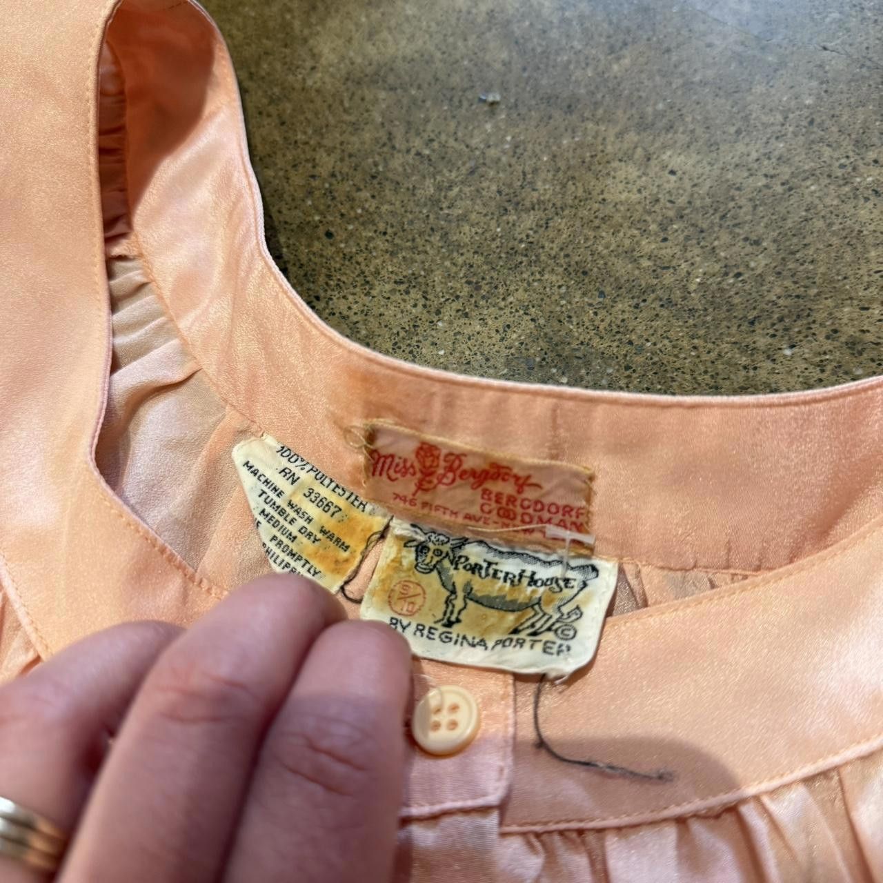 Designer Vintage Peachy Polyester Top Size S / US 4 / IT 40 - 4 Thumbnail