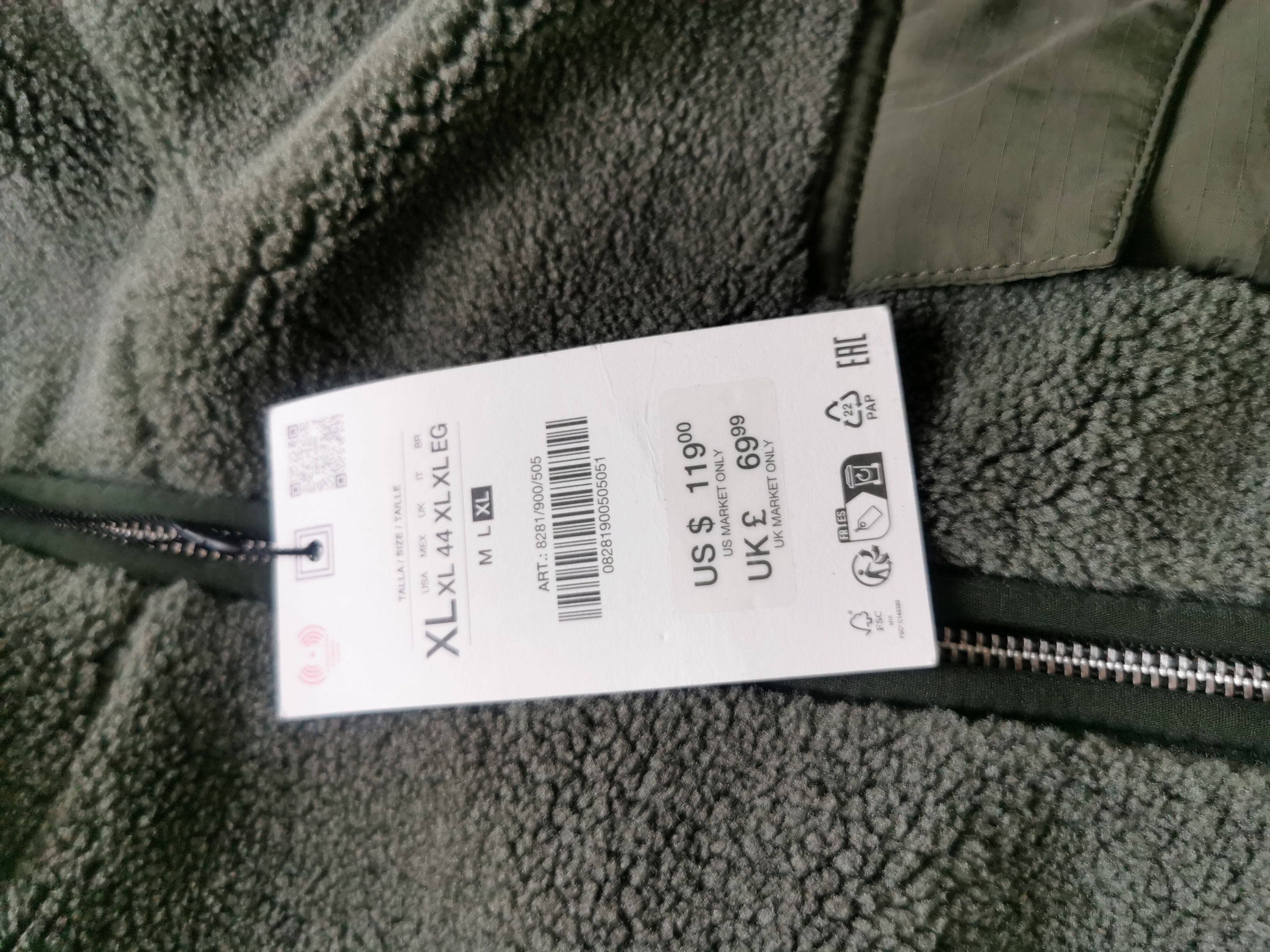 Zara Zara faux shearling effect, jacket with contrast brand new Size US XL / EU 56 / 4 - 7 Thumbnail