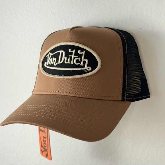 Designer × Von Dutch NWT VON DUTCH TAUPE, OFF-WHITE & BLACK TRUCKER HAT Size ONE SIZE - 4 Thumbnail