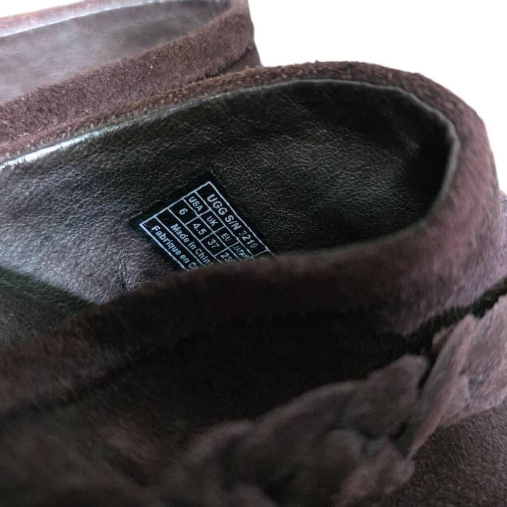 Ugg Ugg Women's Size 6 Dark Brown Suede Studded Open Back Mule H Size US 6 / IT 36 - 4 Thumbnail