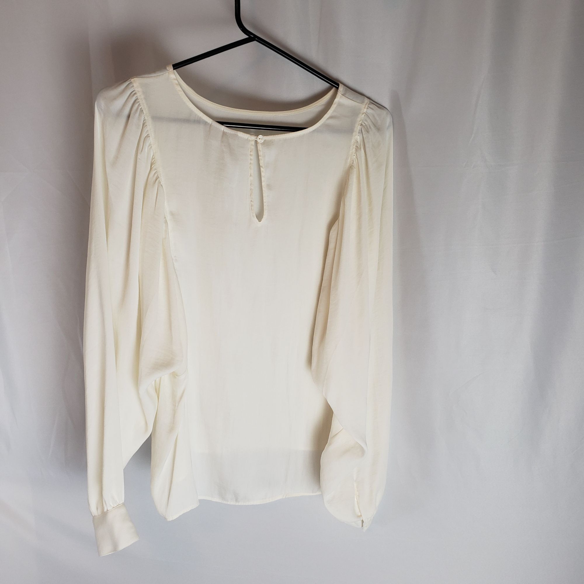 Anthropologie × Designer Dolan Left Coast Collection Womens Long Sleeve Blouse Cream Size S / US 4 / IT 40 - 4 Thumbnail