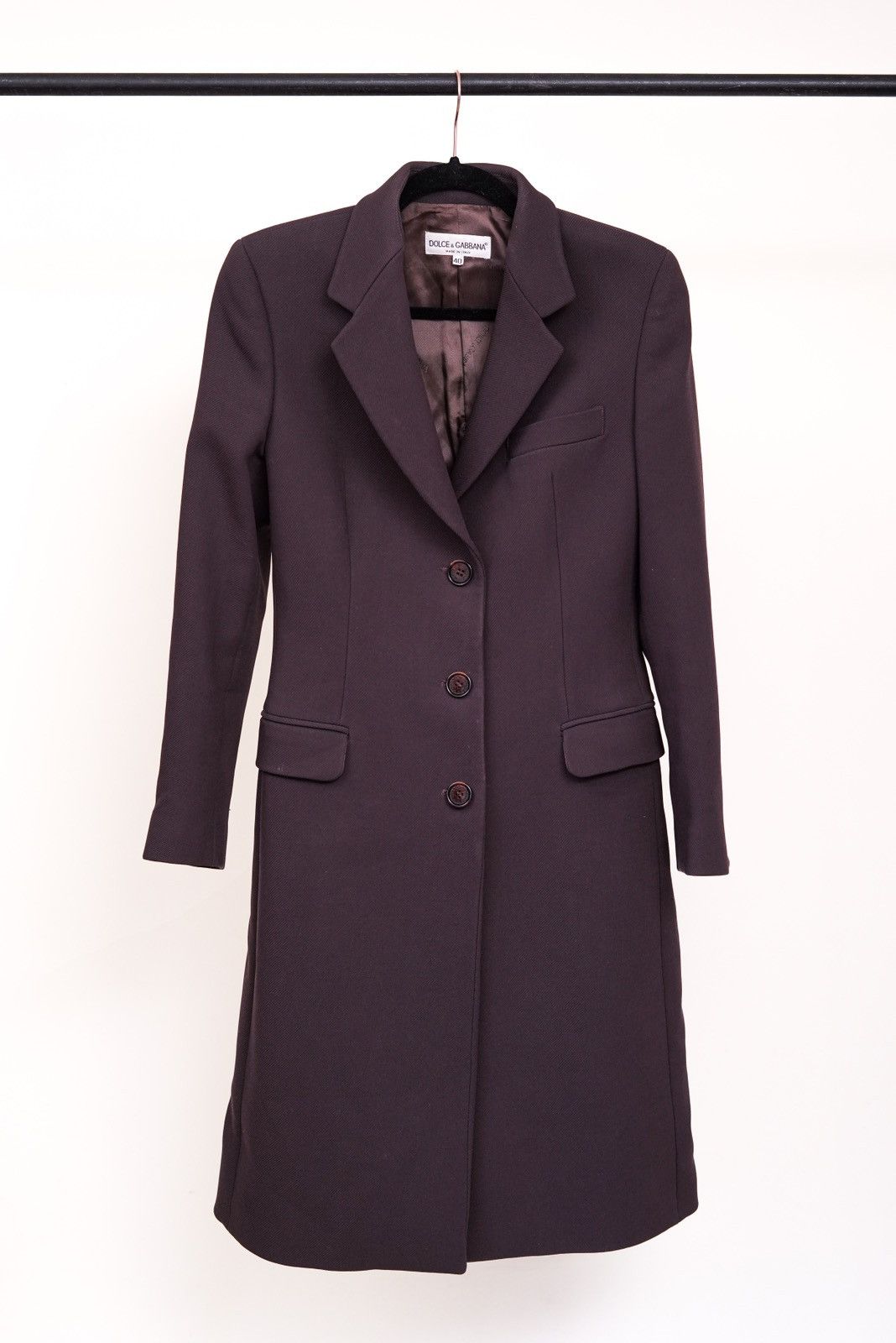 Dolce & Gabbana Dolce & Gabbana 1990s Single-Breasted Brown Coat Size S / US 4 / IT 40 - 6 Thumbnail
