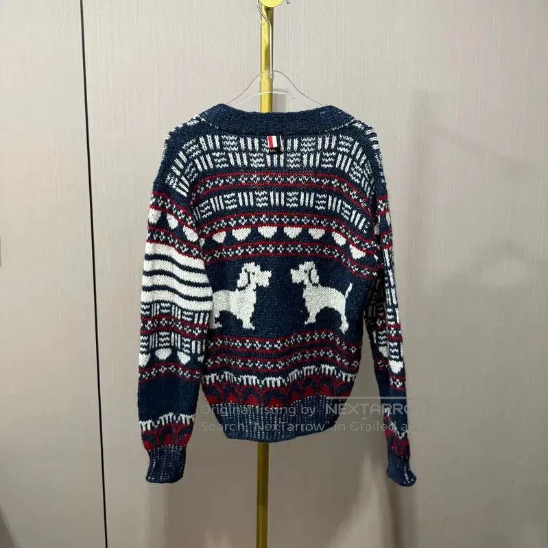 Thom Browne Thom Browne Women's Navy Wool Cardigan with Dogs . Size XXS / US 00 / IT 34 - 2 Thumbnail