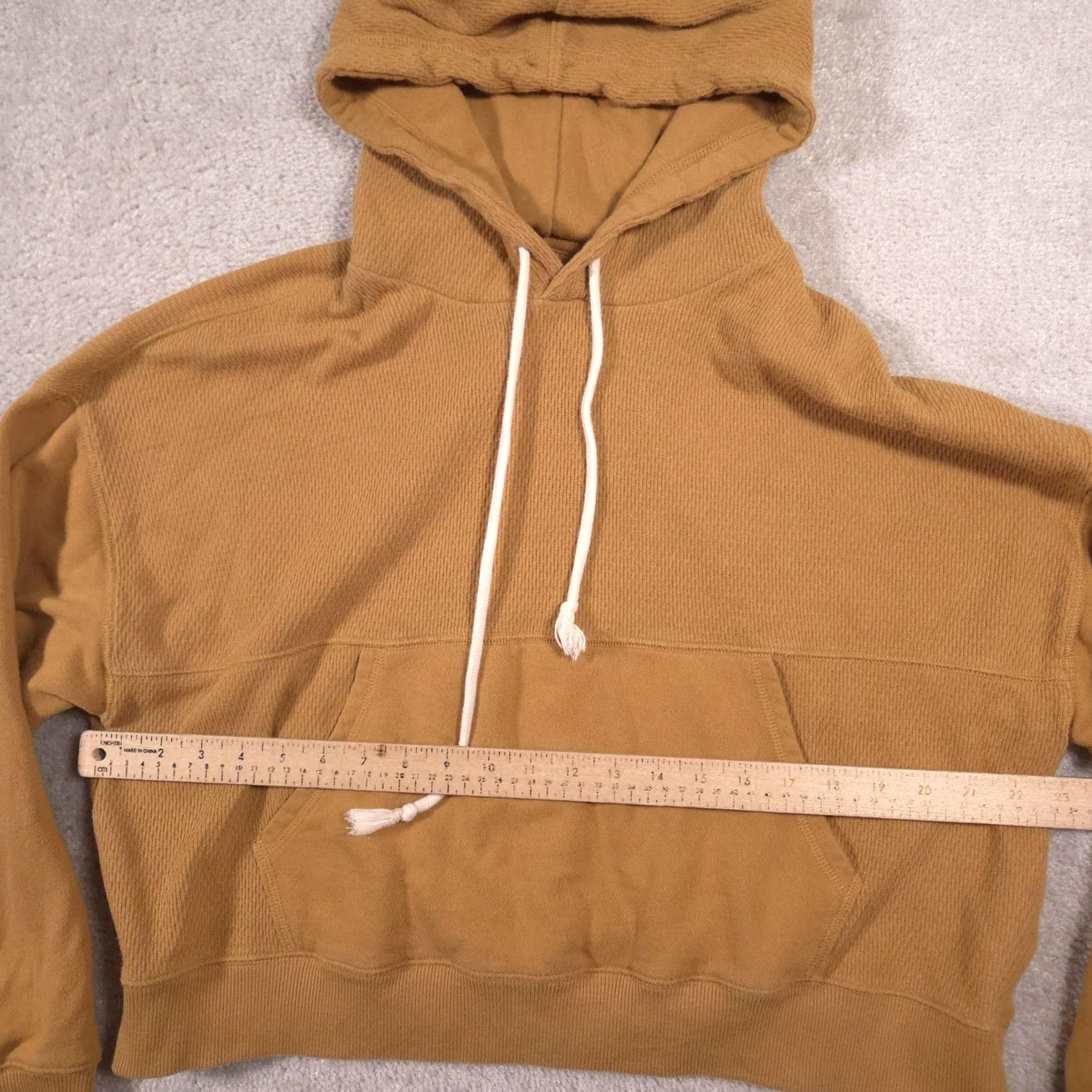 Vintage Aerie Hoodie Womens M Brown Waffle Knit Thermal Pullover Kangaroo Pocket Casual Fall Adults Mens Womens Size M / US 6-8 / IT 42-44 - 7 Thumbnail