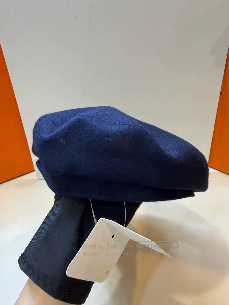 Hermes Hermes size 58 Dark Blue Cashmere Beret Newsboy Hat Size ONE SIZE - 3 Thumbnail