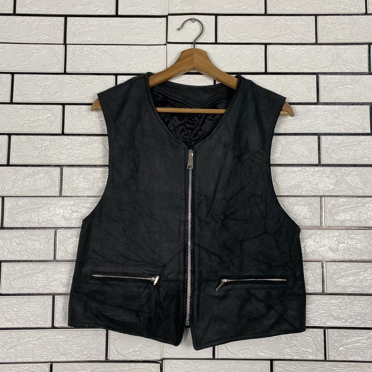 Japanese Brand 🔥VINTAGE VEST LEATHER BIKER MONSIUER NICOLE ISSEY MIYAKE Size US M / EU 48-50 / 2 - 1 Thumbnail