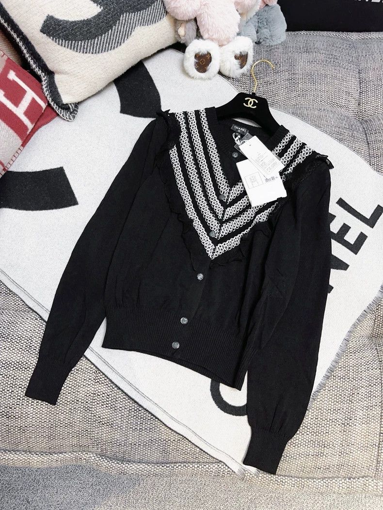Chanel Chanel 20s roof series black knitted white diamond check w Size XS / US 0-2 / IT 36-38 - 3 Thumbnail