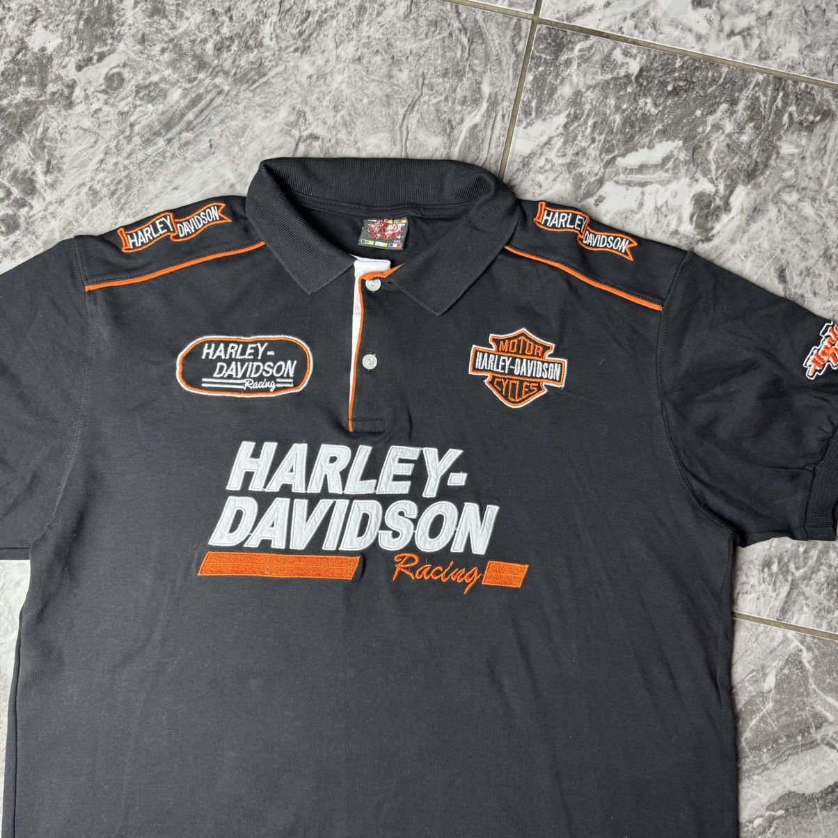 Harley Davidson × Vintage Harley Davidson Moto Racing Polo T-shirts Size US L / EU 52-54 / 3 - 2 Thumbnail
