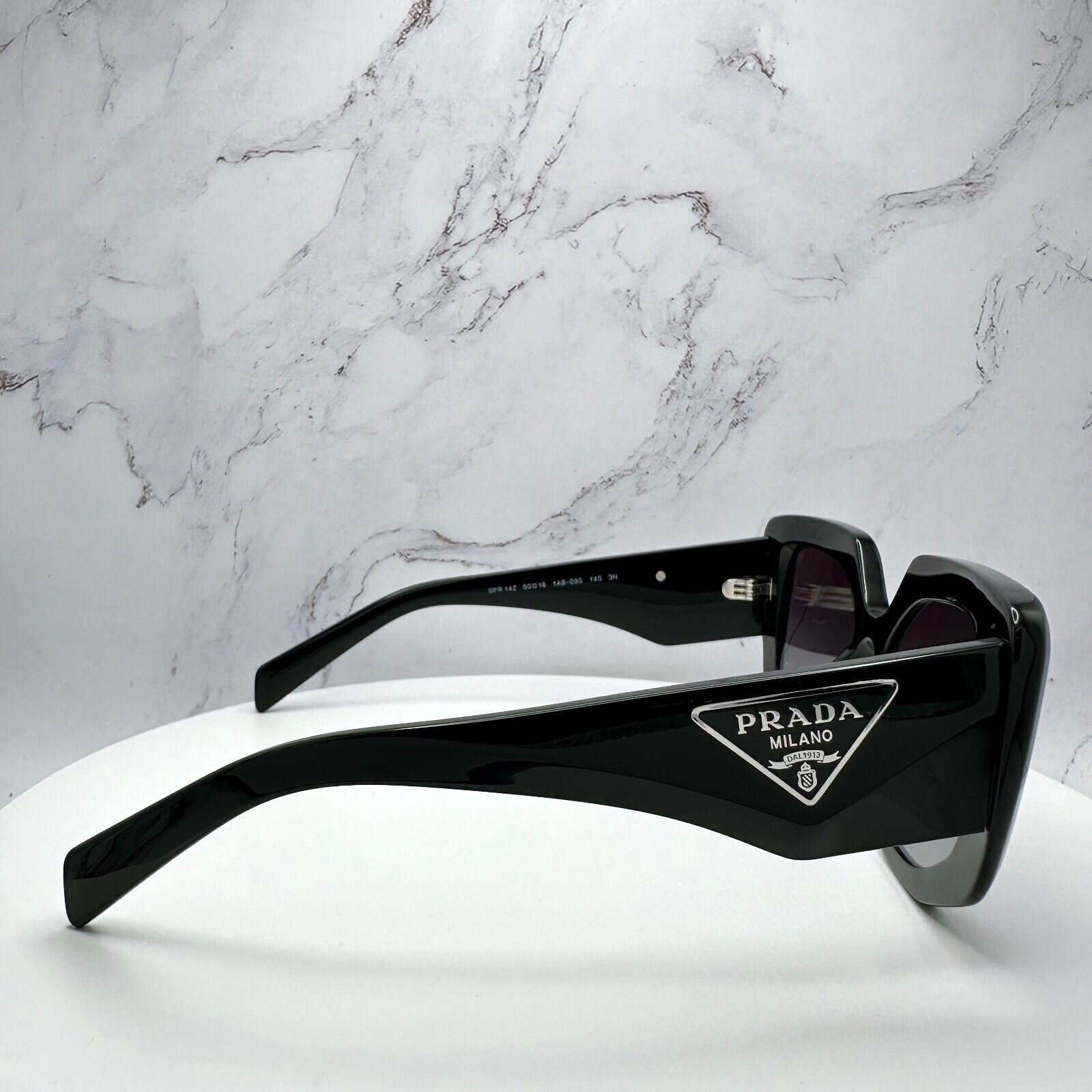 Prada Prada Sunglasses Black Square Oversized Triangle Logo Italy Size ONE SIZE - 5 Thumbnail