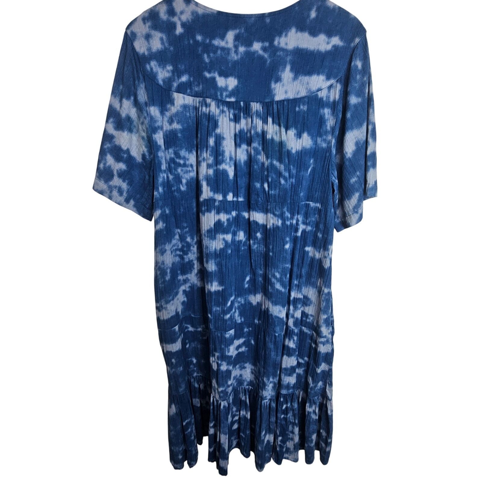 Soft Surroundings Go Softly Patio Dress Sz M Tie Dye Embellished Muumuu Kaftan Size M / US 6-8 / IT 42-44 - 8 Thumbnail