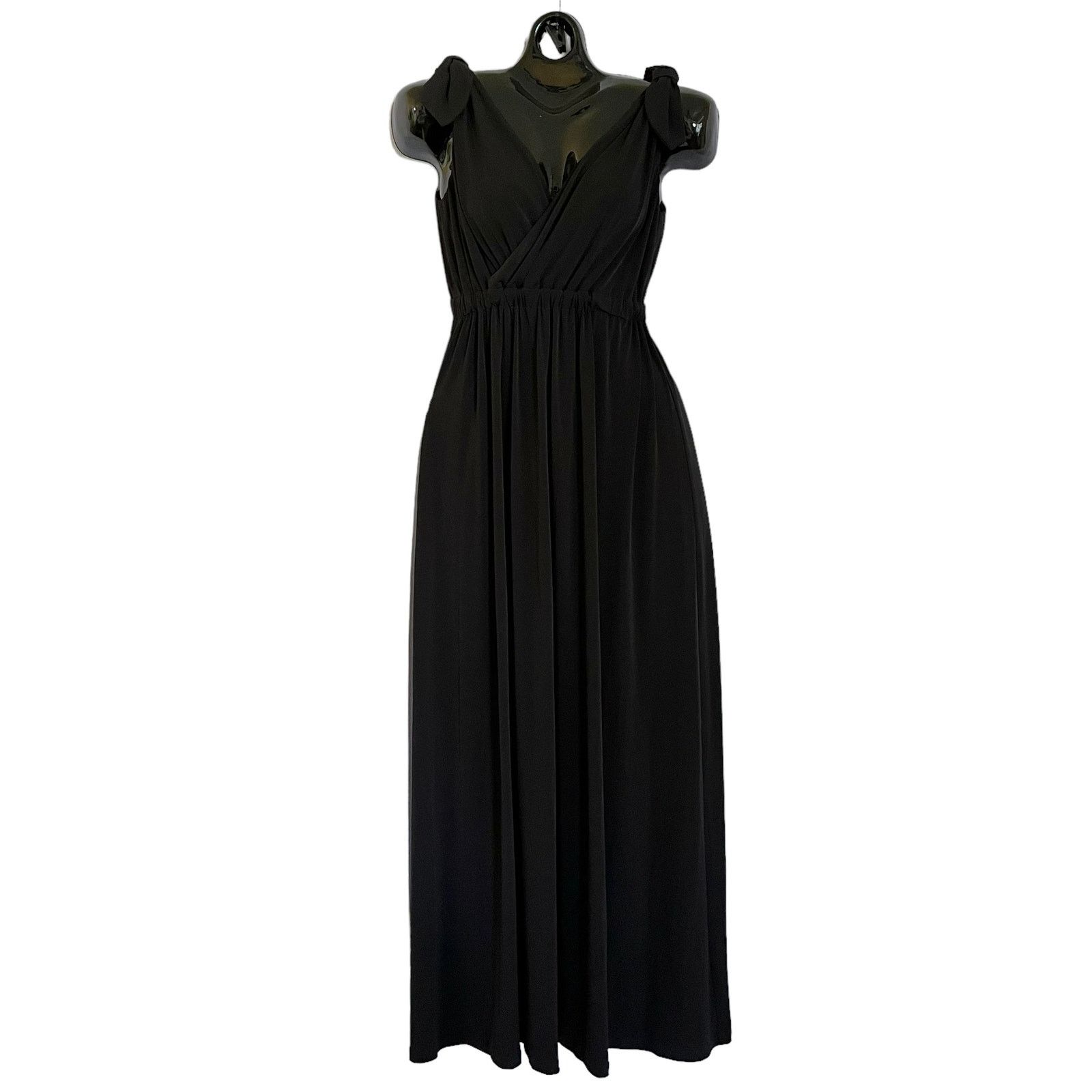 Other NWOT Vicky Tiel Black Sleeveless Draped Grecian Maxi Dress Size XS / US 0-2 / IT 36-38 - 1 Thumbnail