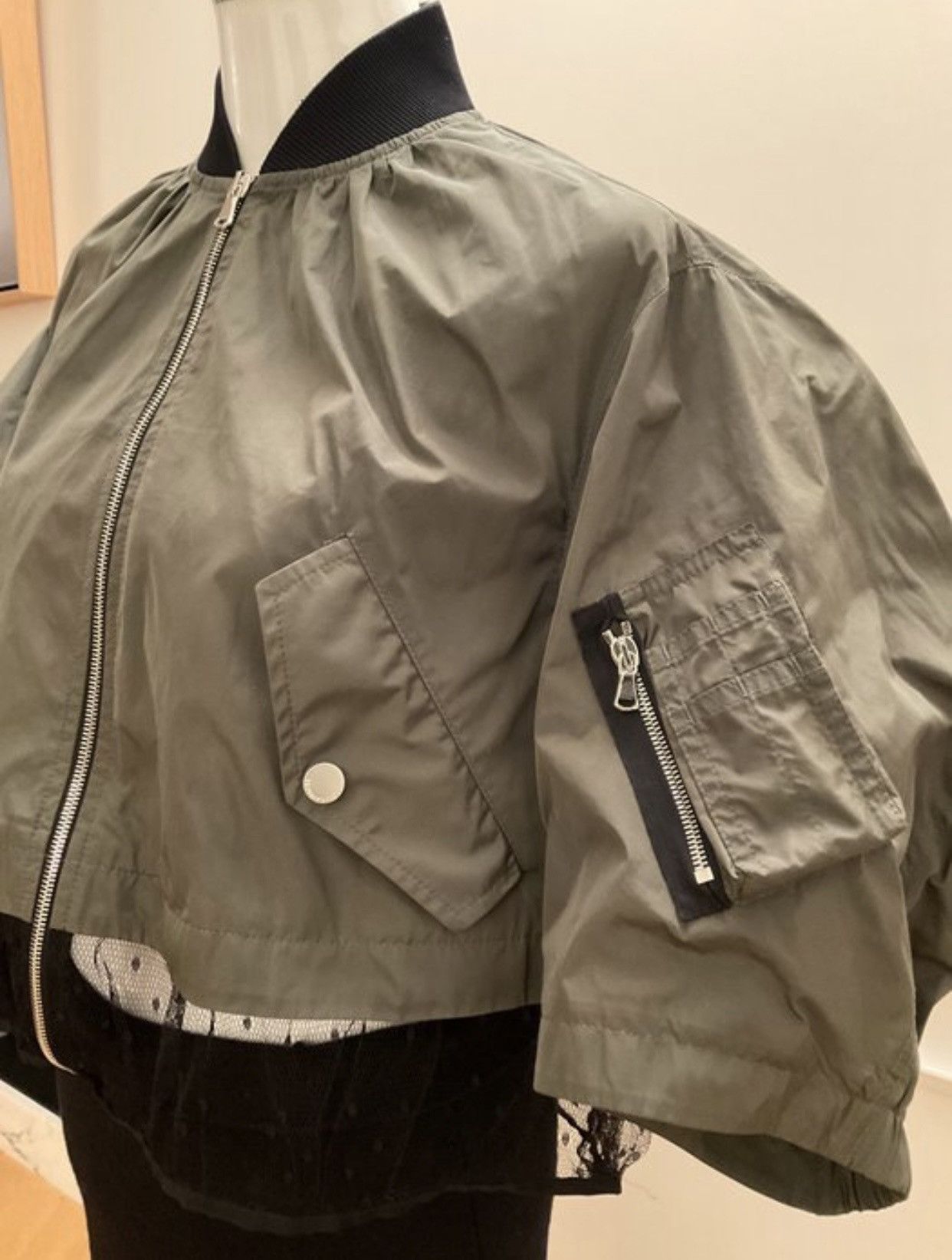 RED Valentino 🔥 Rare Valentino Khaki Bomber — Lace Detail / Oversized Fit Size S / US 4 / IT 40 - 5 Thumbnail