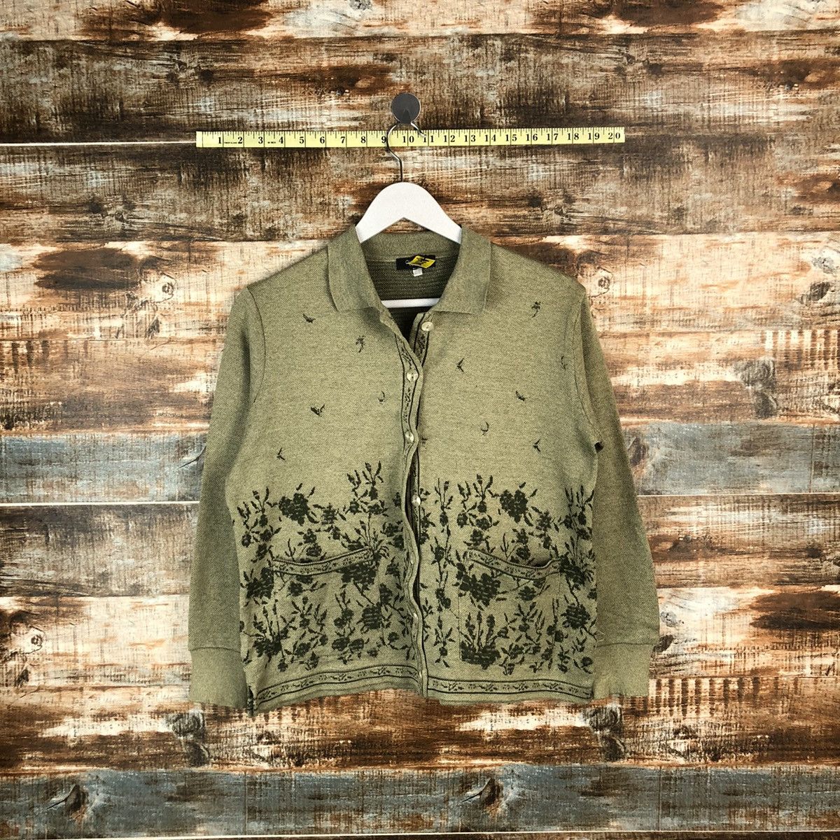 Homespun Knitwear × Japanese Brand Venlicella Green vintage Patterned Cardigans #A1747 Size M / US 6-8 / IT 42-44 - 1 Thumbnail