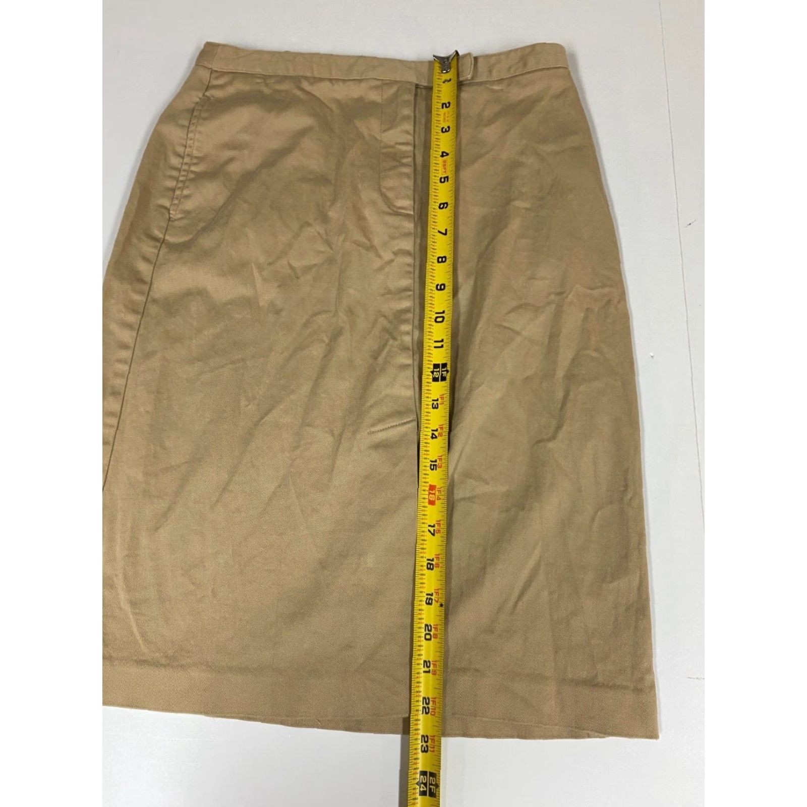 Vintage The Limited Skirt 6 Beige A-Line Knee Length Womens Stretch Raffled Casual Vintage No Size 28" / US 6 / IT 42 - 6 Thumbnail