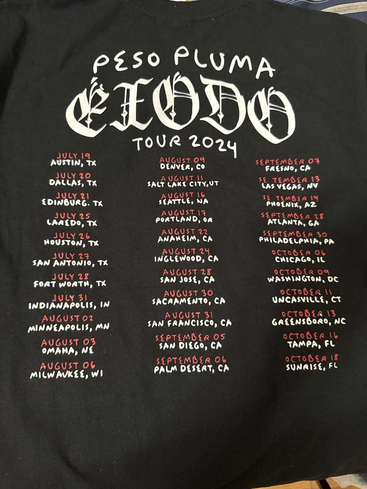 Band Tees × Vintage Peso Pluma Éxodo Tour Tee Size US L / EU 52-54 / 3 - 2 Thumbnail