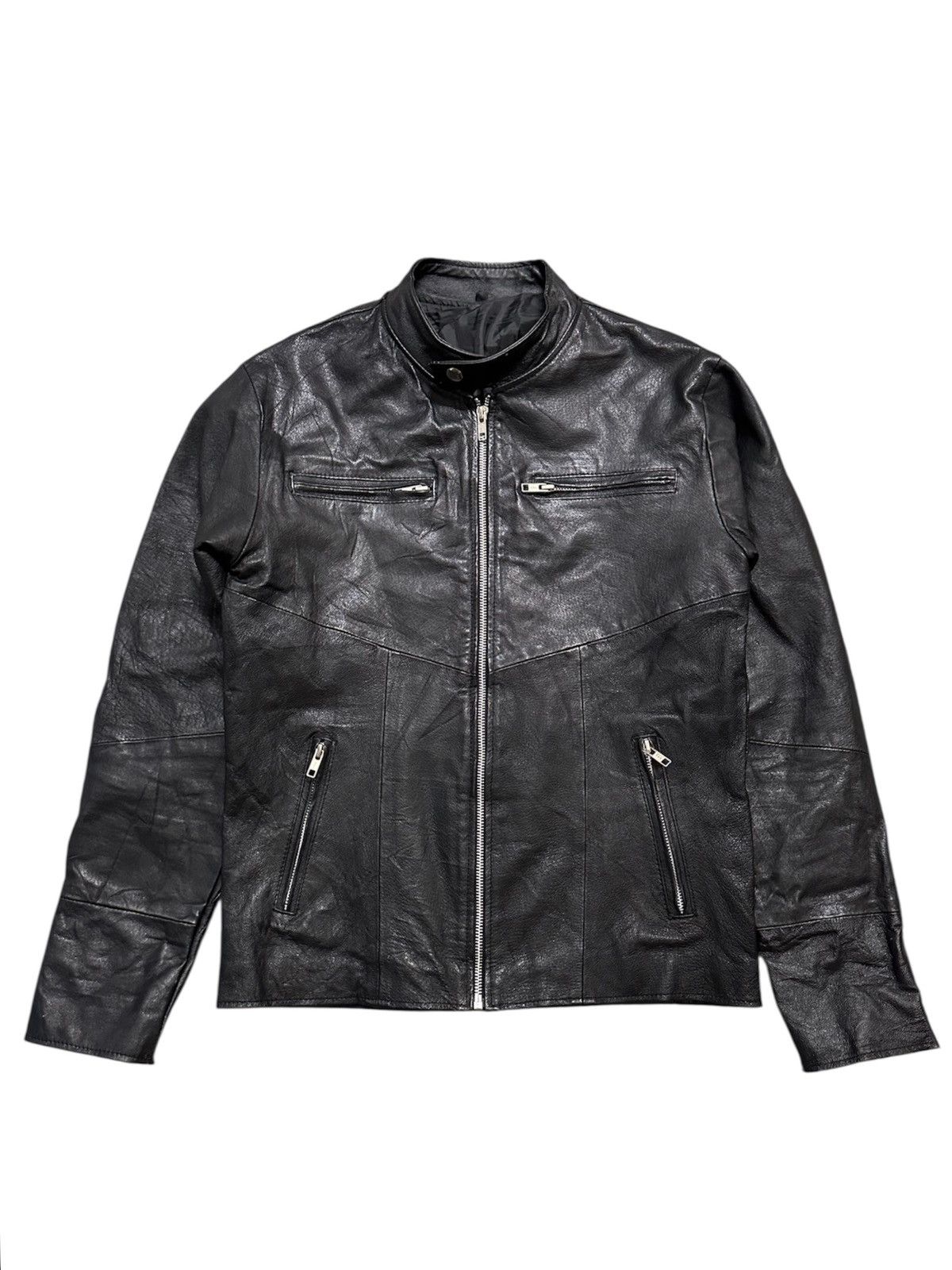 Genuine Leather Vintage Japanese Brand Genuine Leather Zipper Jacket Size US M / EU 48-50 / 2 - 1 Thumbnail