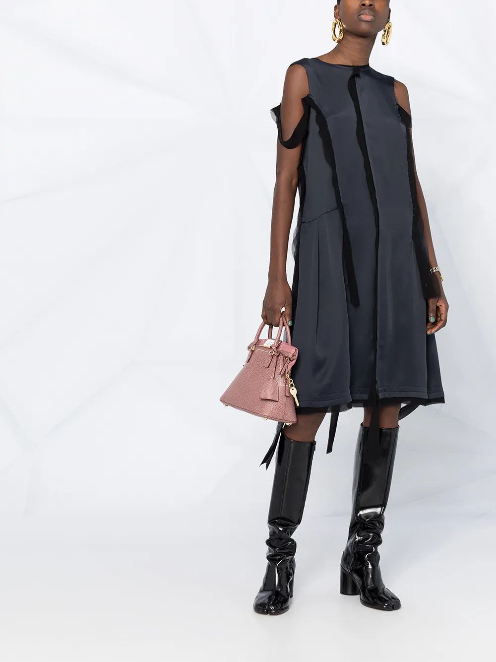Maison Margiela o1y0625 Midi Dress in Midnight Blue Size S / US 4 / IT 40 - 4 Thumbnail